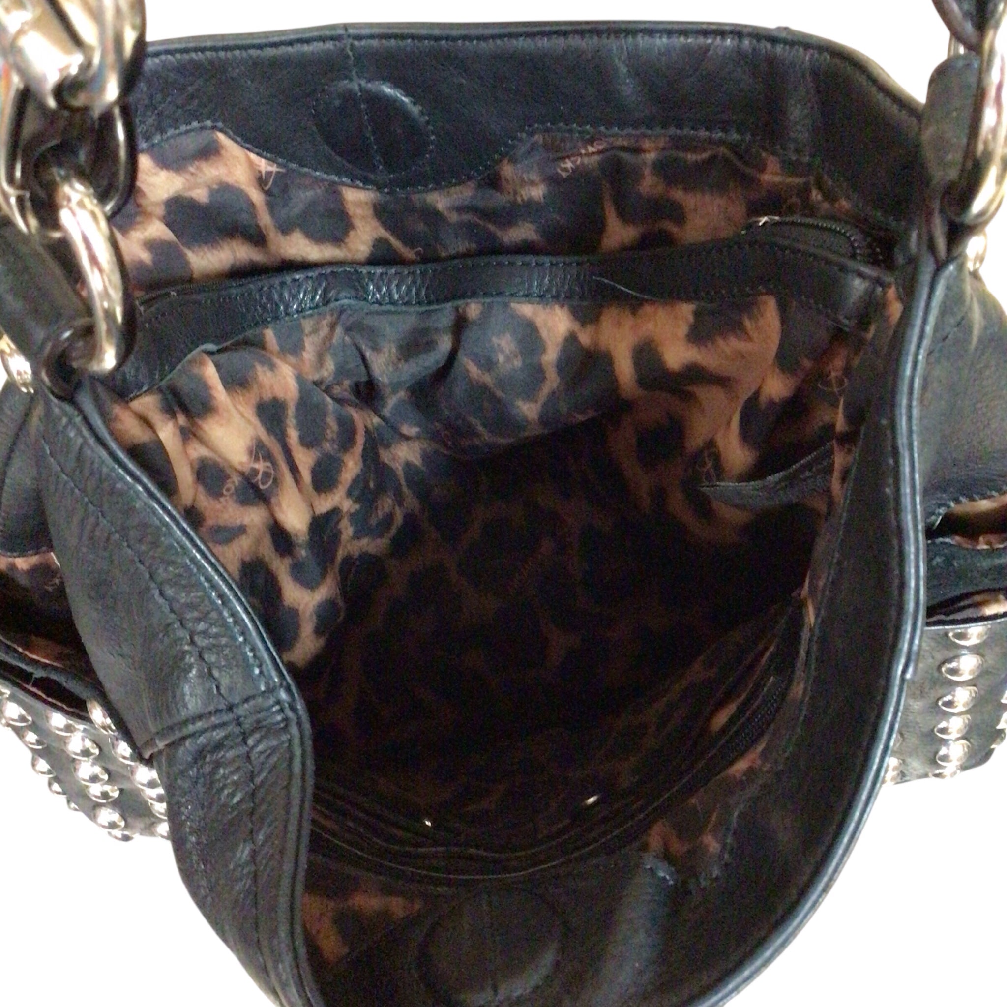 B Makowsky Black Leather Shoulder Bag