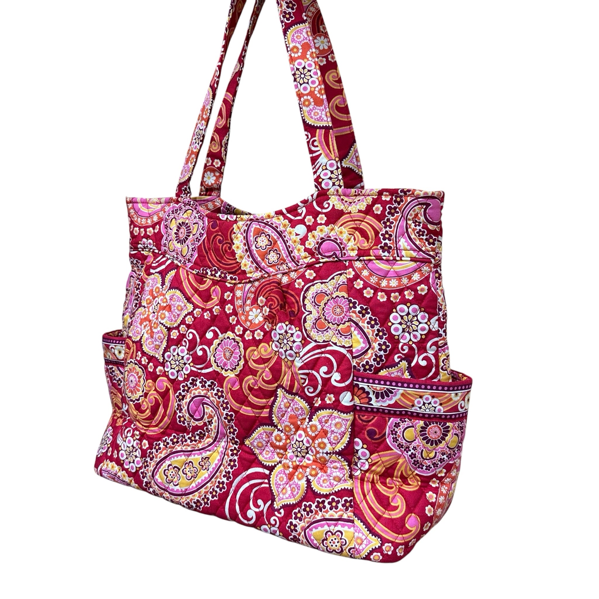 Vera Bradley Red & Pink Paisley Tote Bag