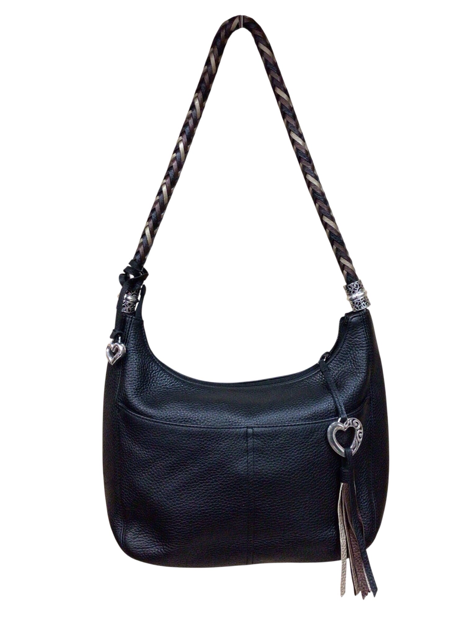 Brighton "Barbados" Black Leather Shoulder Bag
