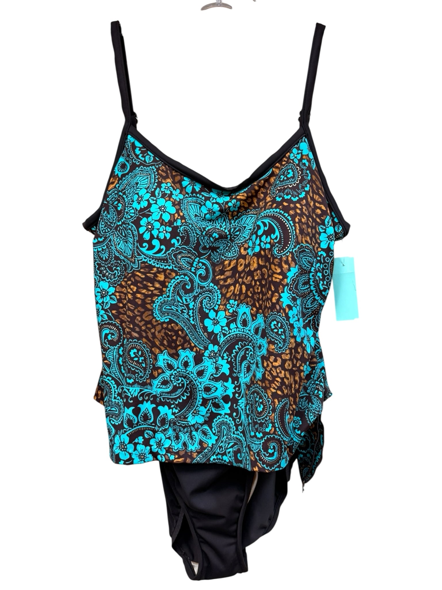 Maxine Brown & Teal One Piece Swimsuit Size 16