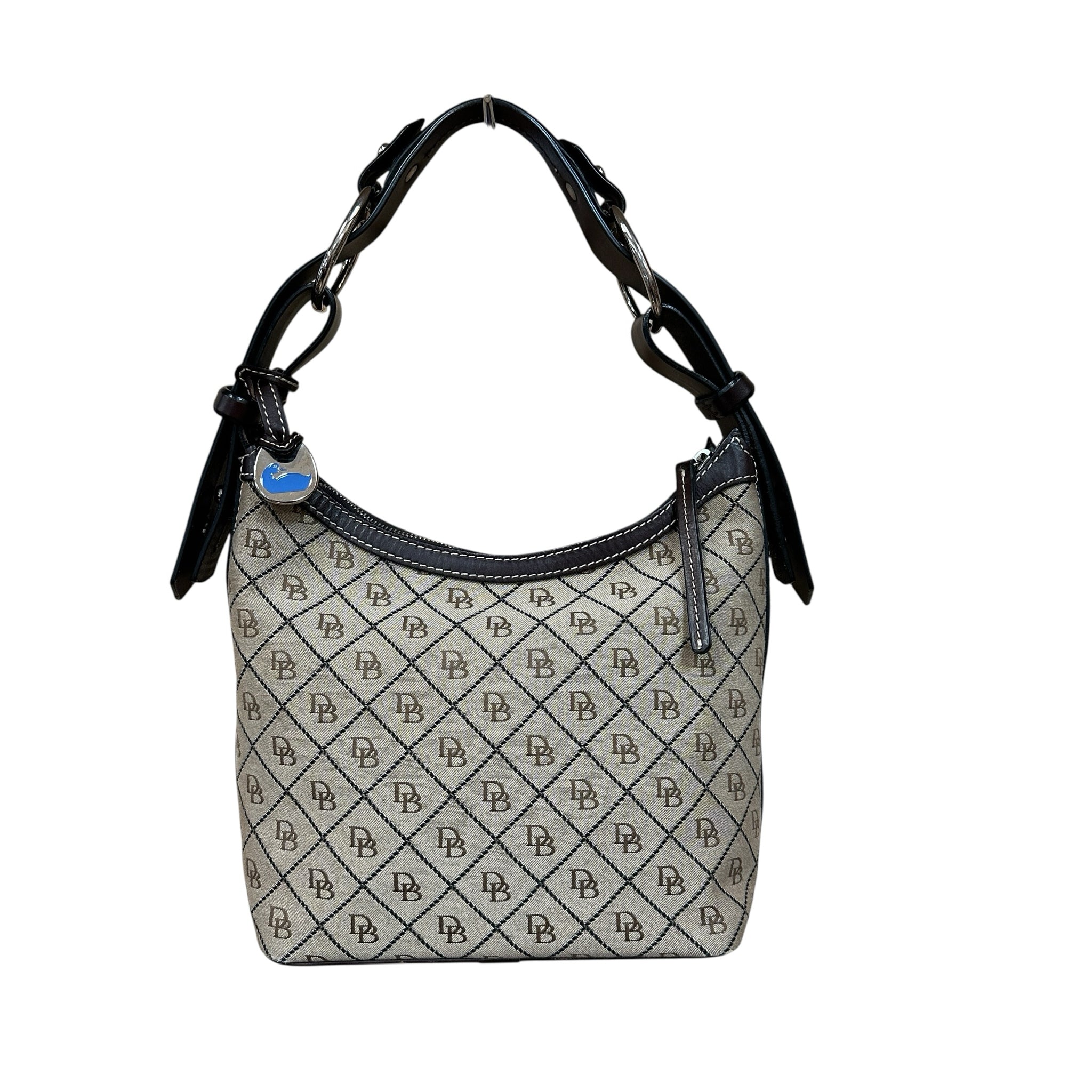 Dooney & Bourke Vintage Tan Canvas Signature Shoulder Bag