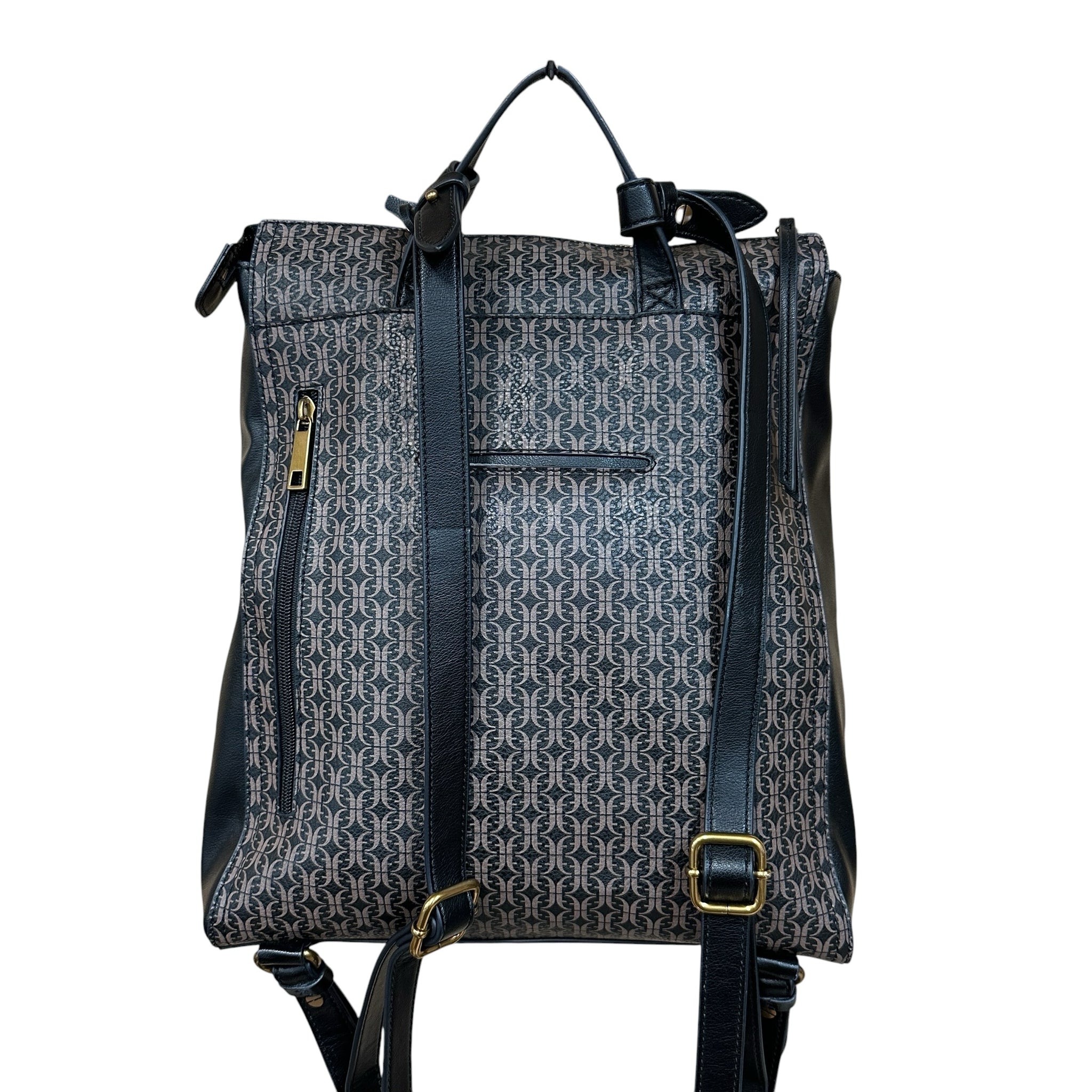 Fossil "Elina" Black & Brown Faux Leather Convertible Backpack