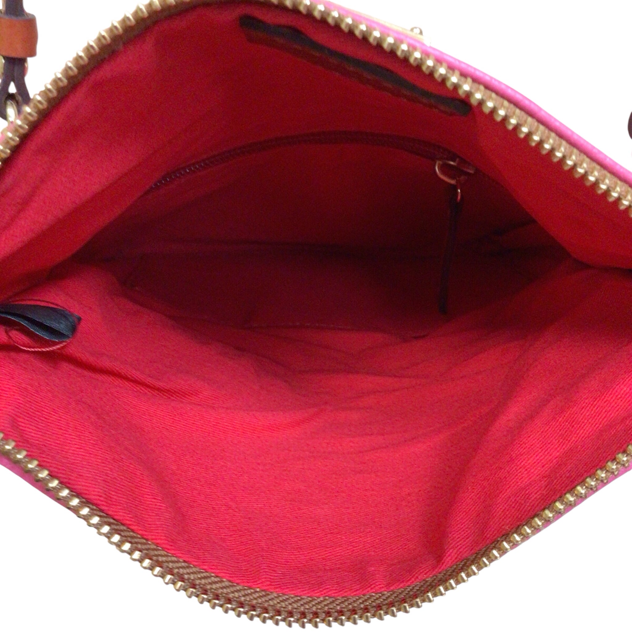 Dooney & Bourke Pink Pebbled Leather Foldover Crossbody Bag