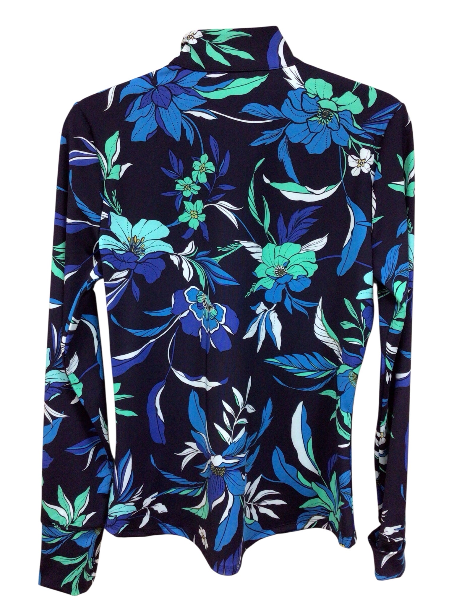 Tommy Bahama Blue Floral Zip Up Jacket Size Medium