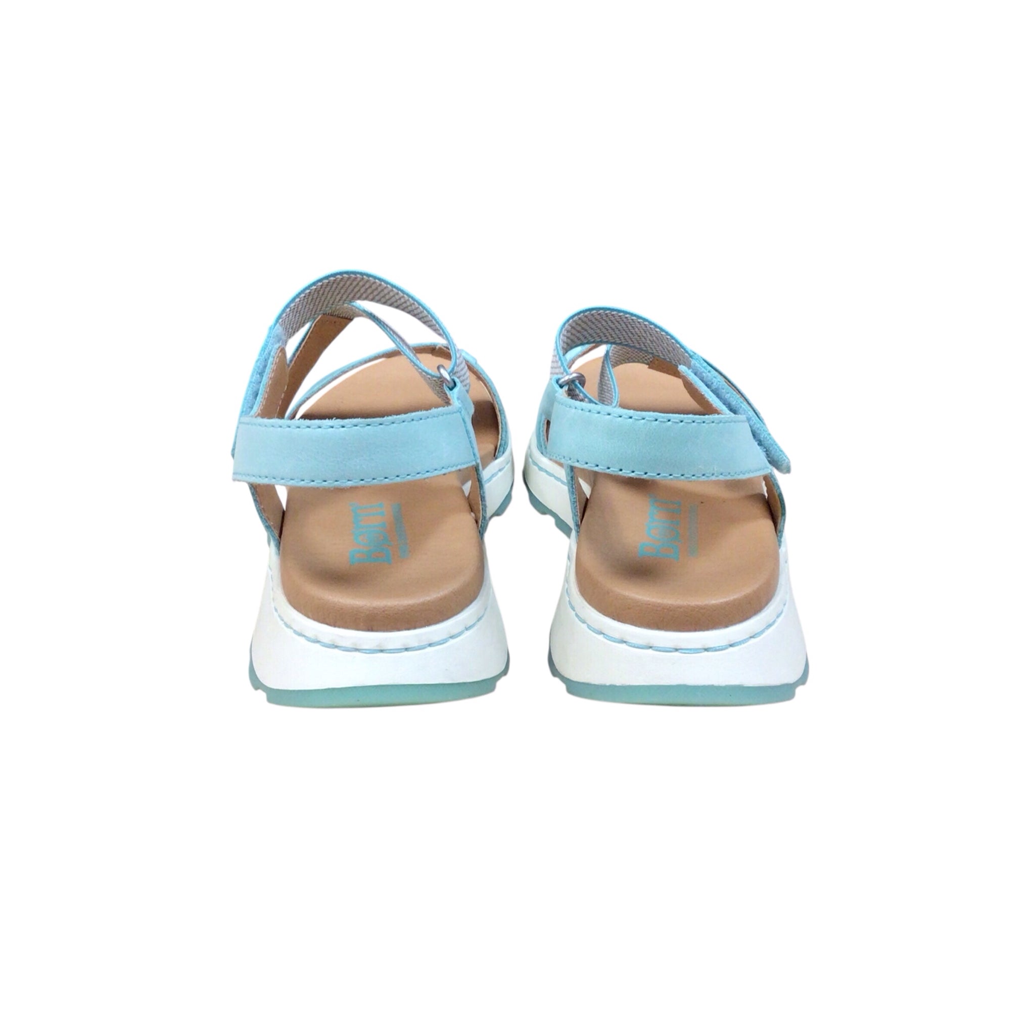 Born "Mady" Turqouise Velcro Sandals Size 8
