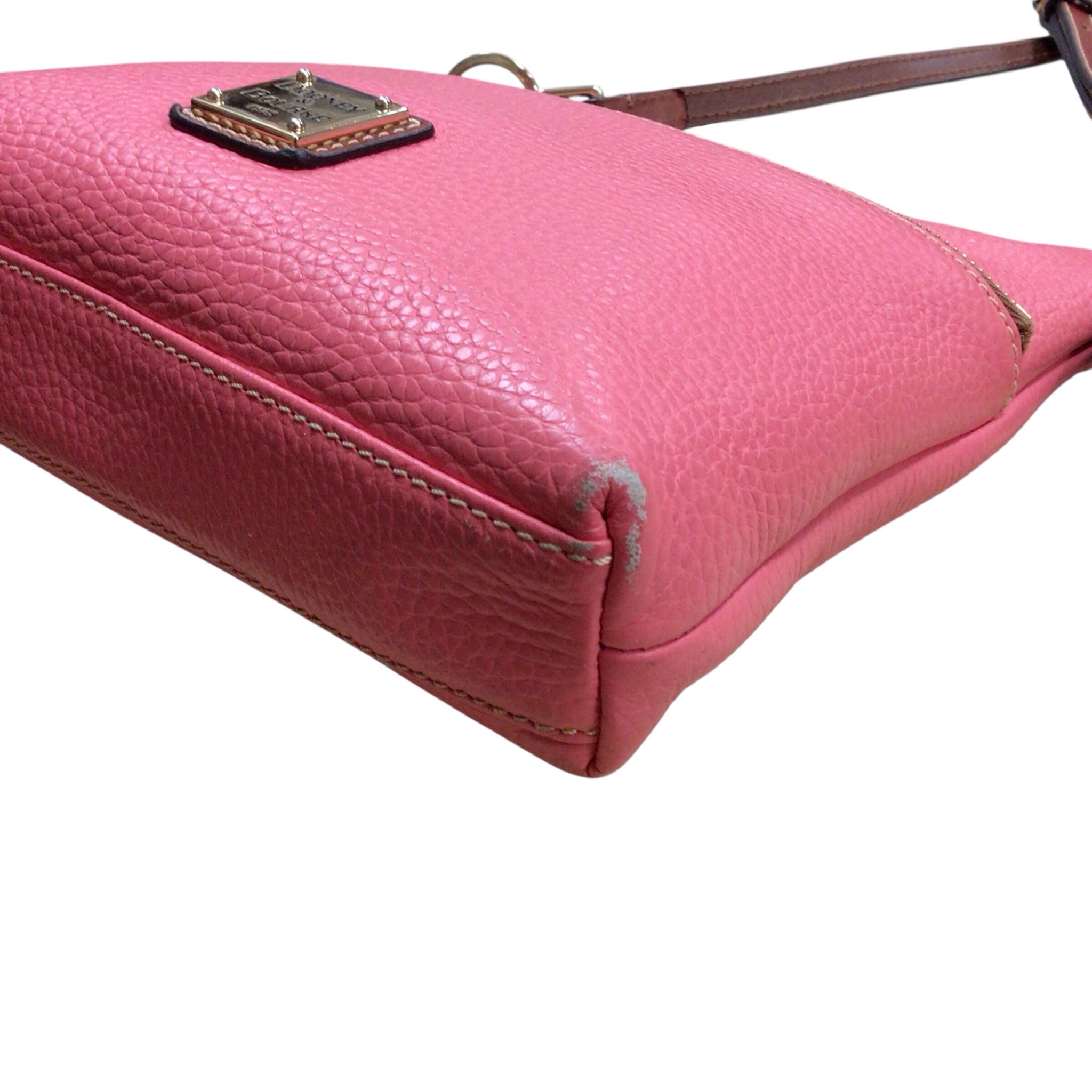 Dooney & Bourke Pink Pebbled Leather Crossbody Bag with Matching Coin Purse