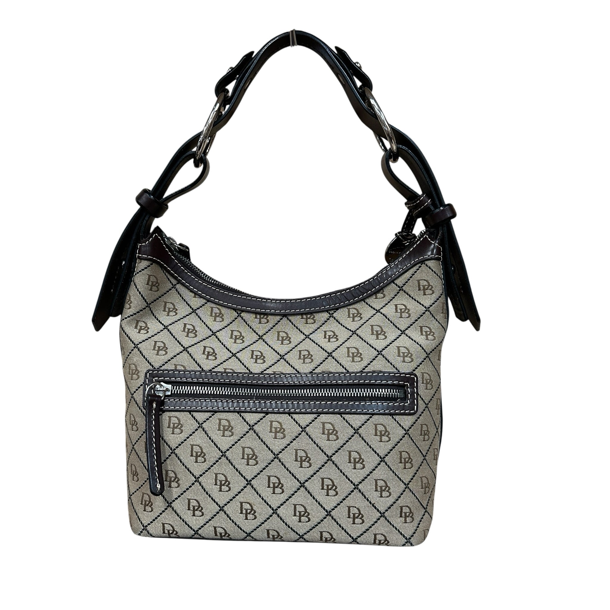 Dooney & Bourke Vintage Tan Canvas Signature Shoulder Bag