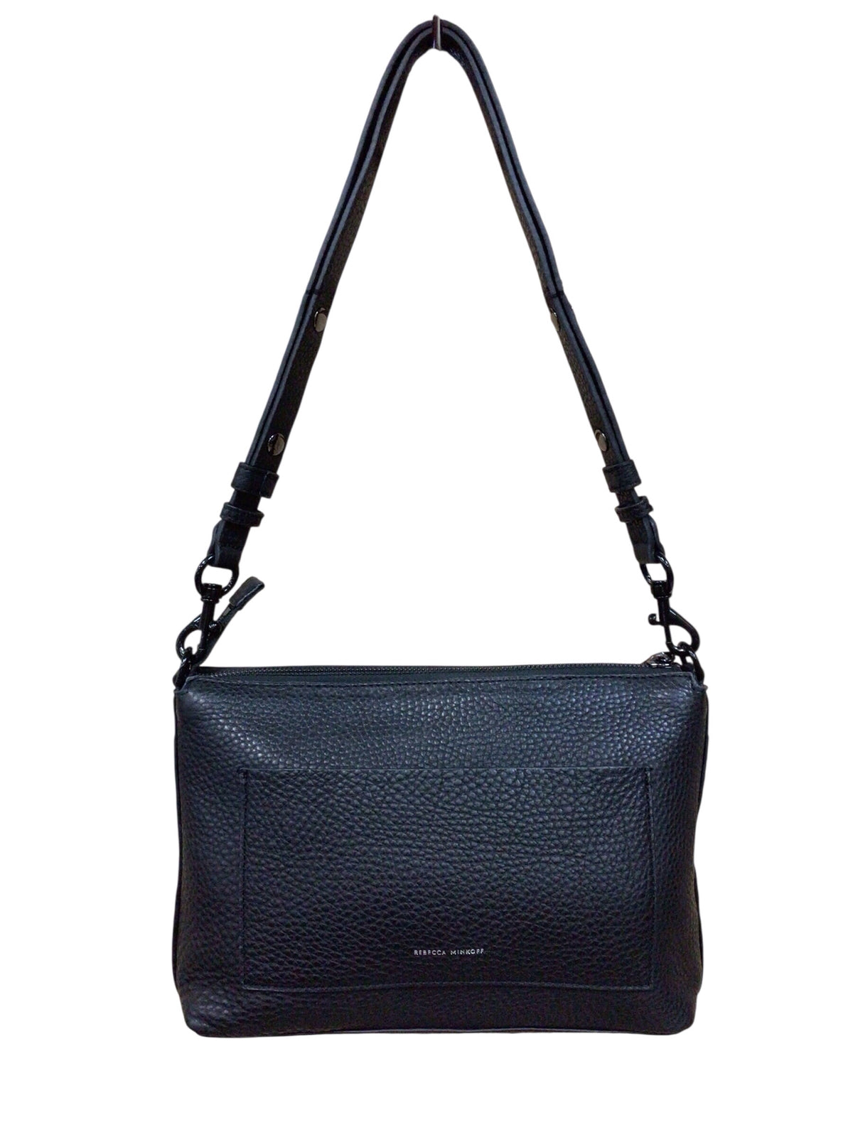 Rebecca Minkhoff "Darren" Black Pebbled Leather Shoulder Bag
