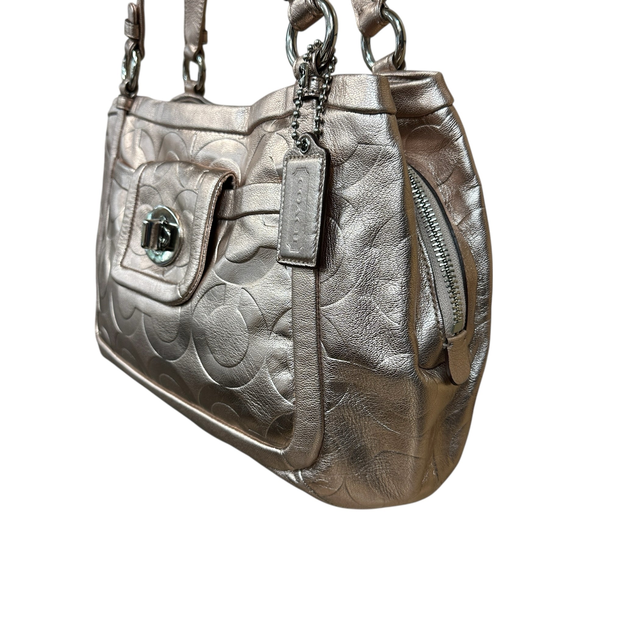 Coach Rose Gold Metallic Shoulder Bag 13608P