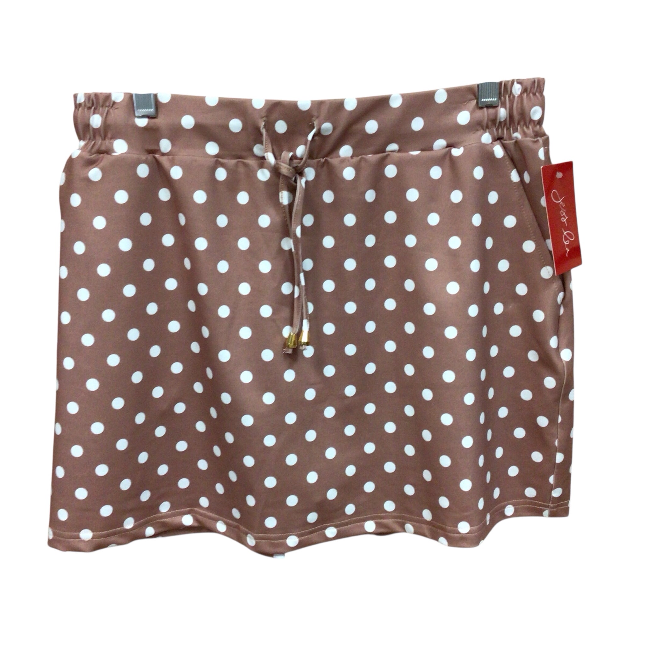 Jess Lea Brown & White Polka Dot Skort Size Large NWT