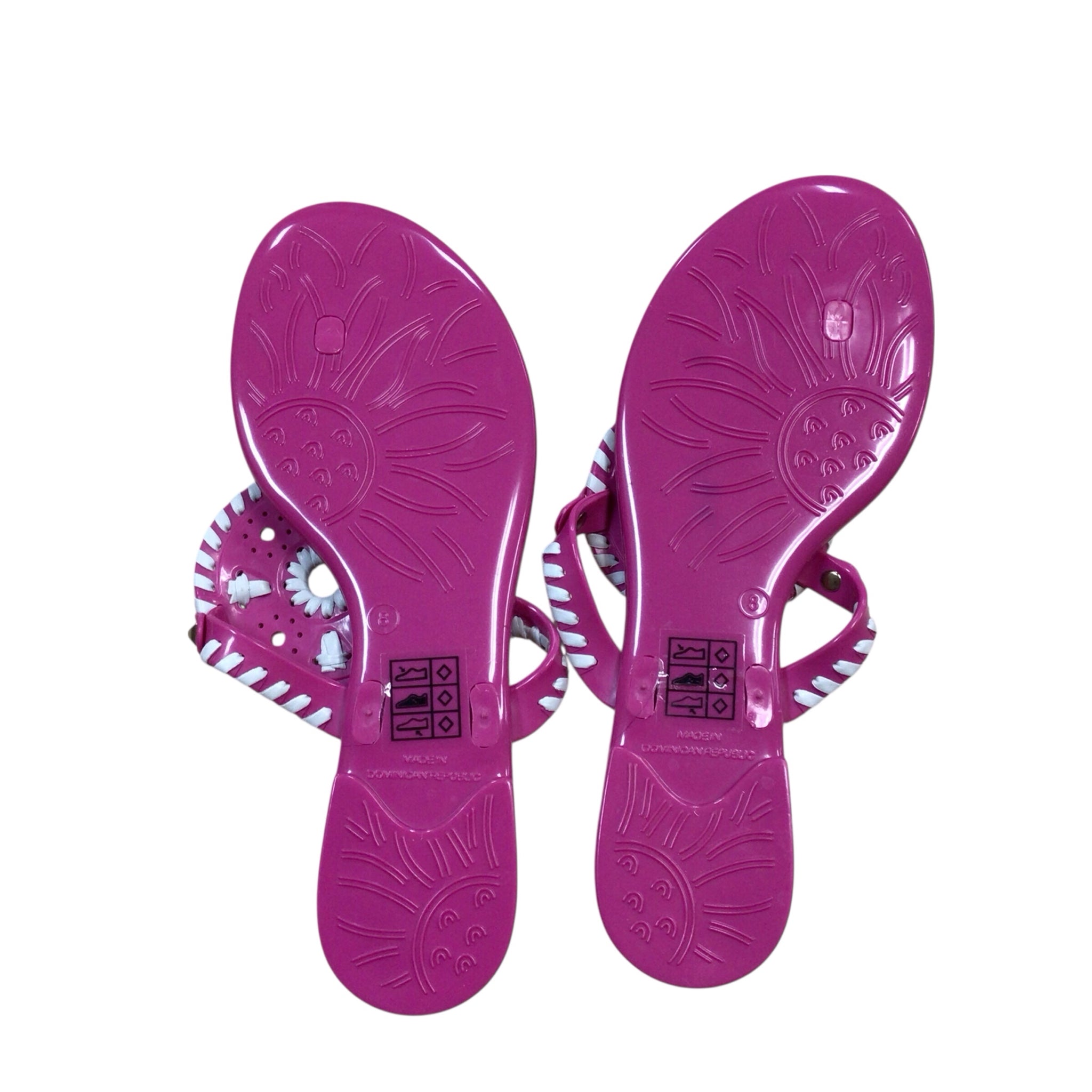 Jack Rogers Georgica Jelly Pink & White Sandals Size 8