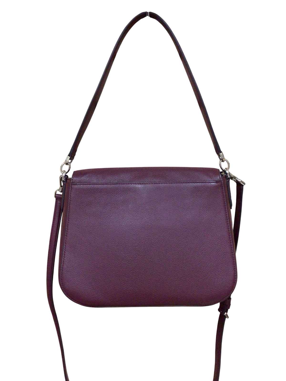 Kate Spade "Jackson" Burgundy Leather Medium Flap Shoulder Crossbody Bag