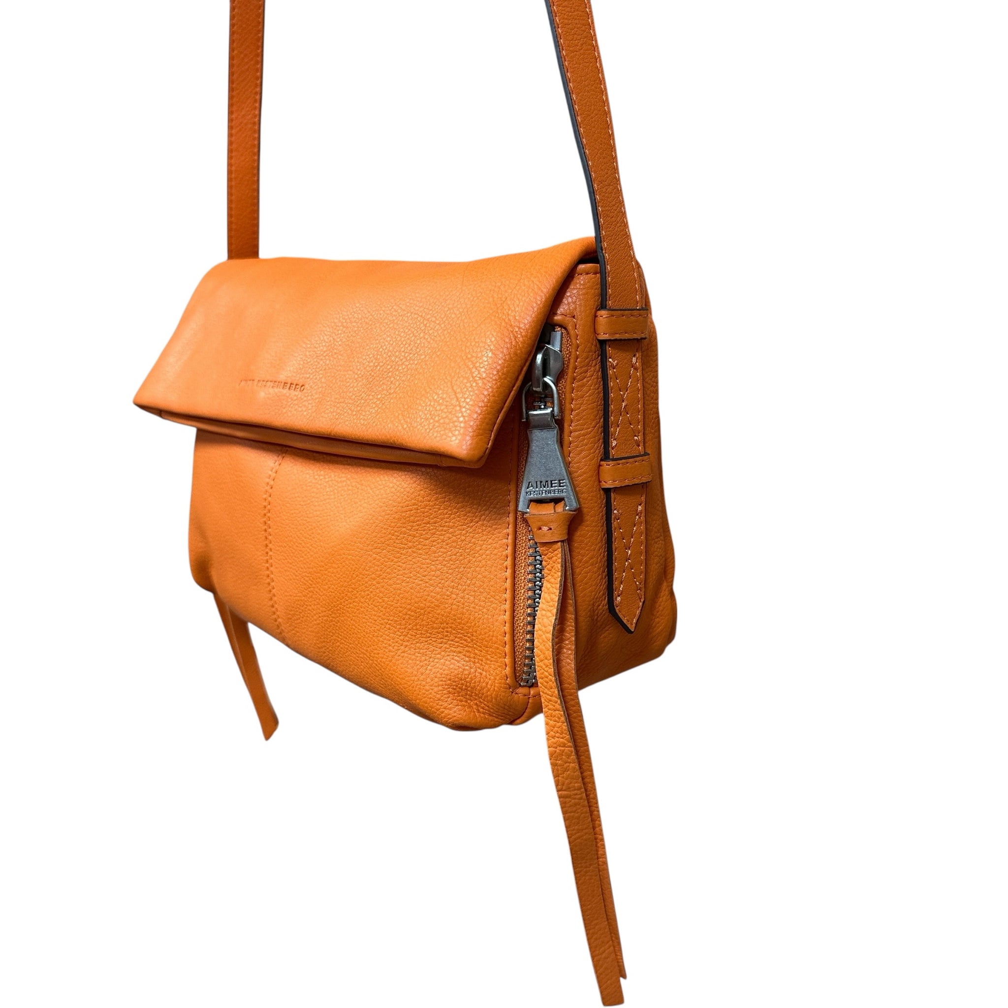 Aimee Kestenberg "Bali" Orange Leather Crossbody Bag