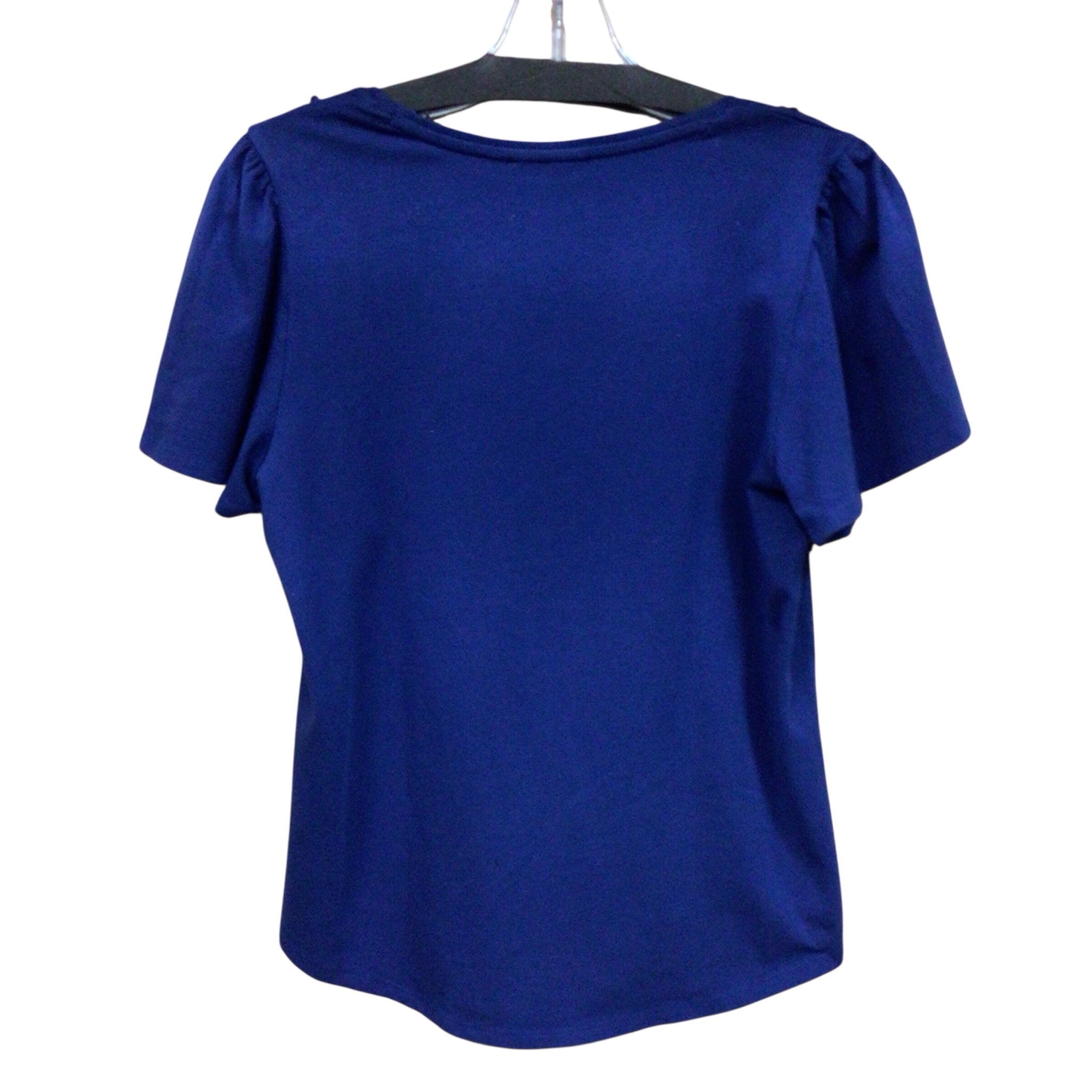 Chico's Size Blue Short Sleeve Knit Sequin Top Size Medium NWT