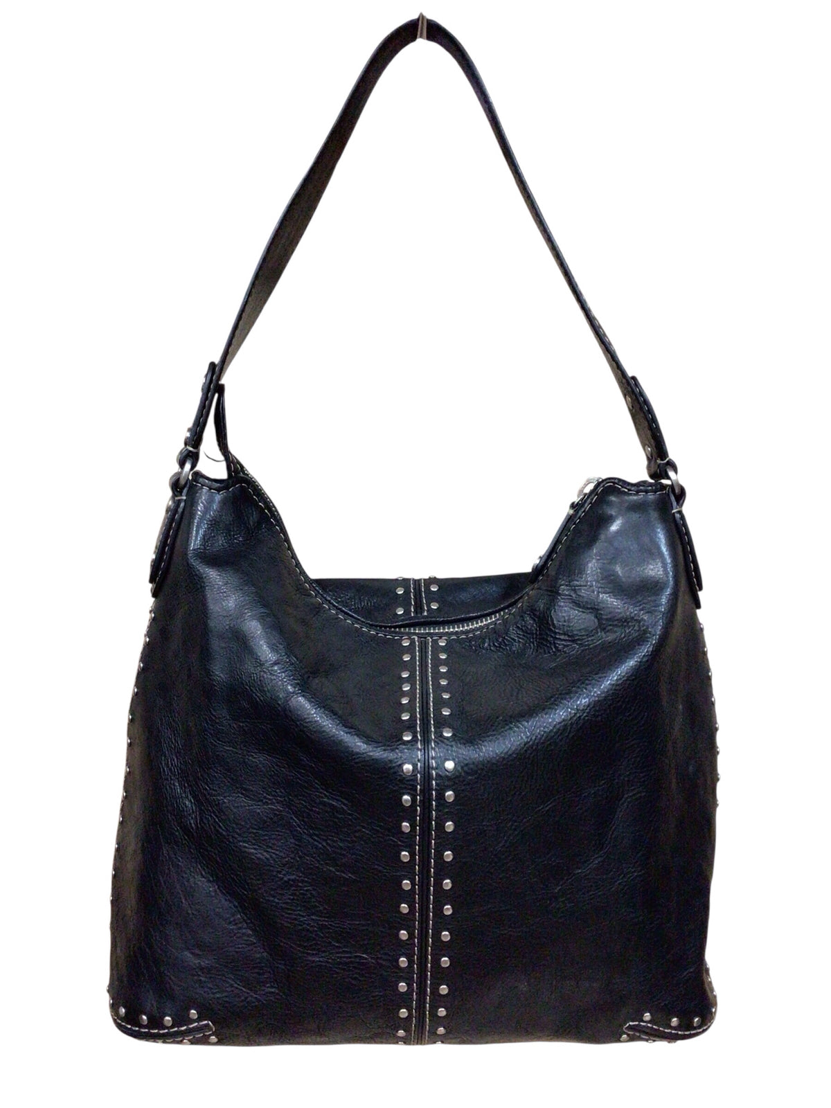 Michael Kors "Astor" Black Leather Studded Hobo Shoulder Bag