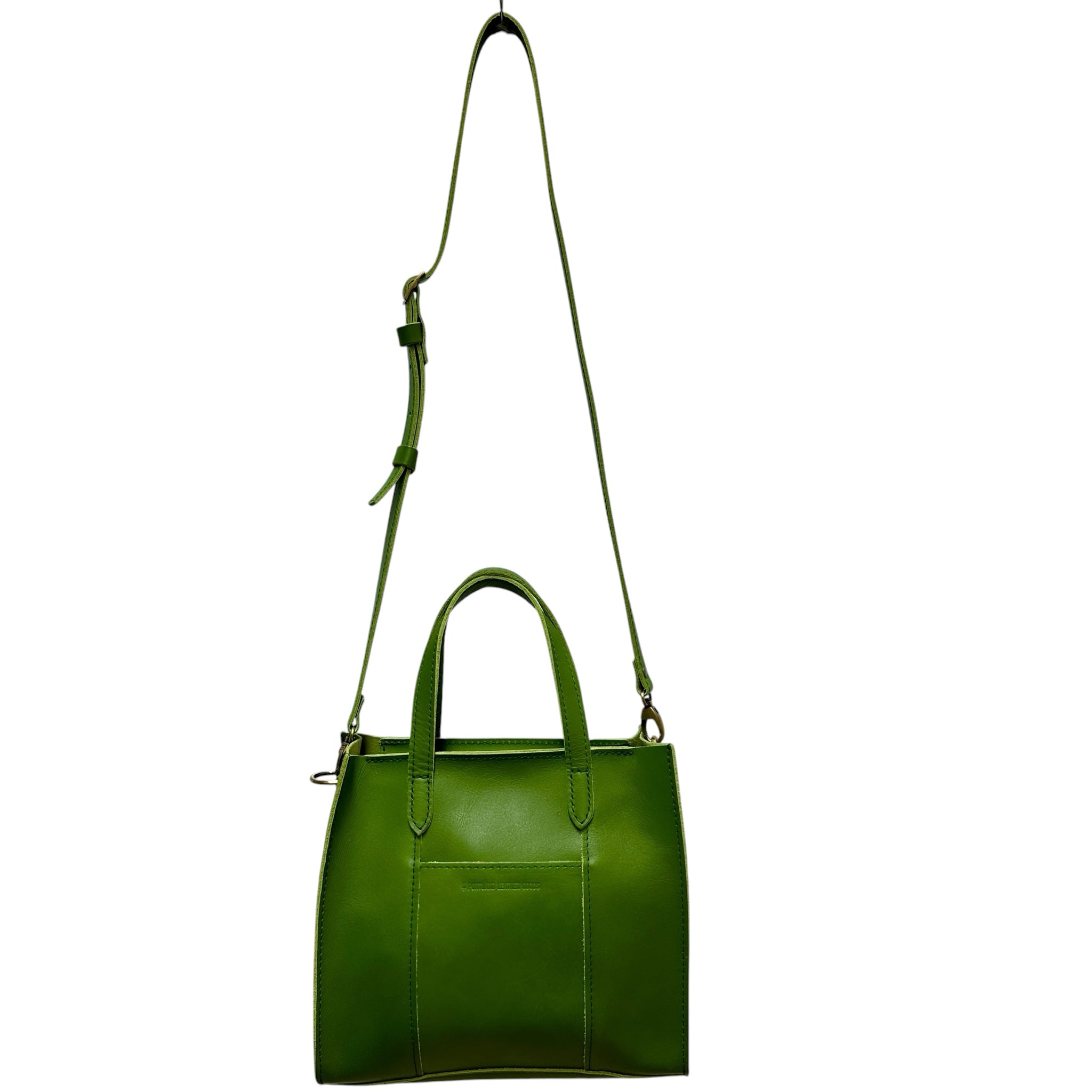 Portland Leather Green Lola Crossbody Zipper Tote Bag