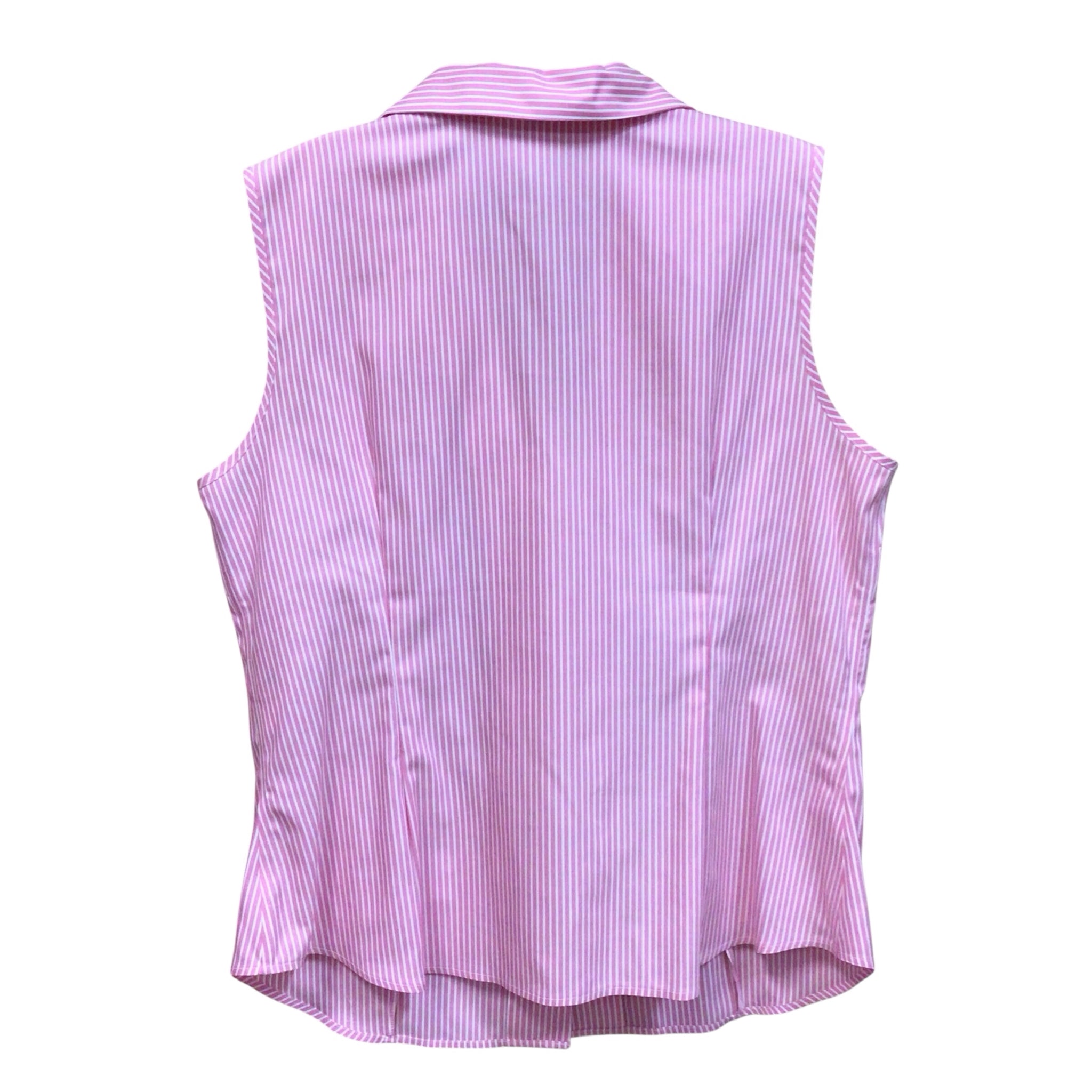 Jones New York Pink & White Striped Sleeveless Top Size Large