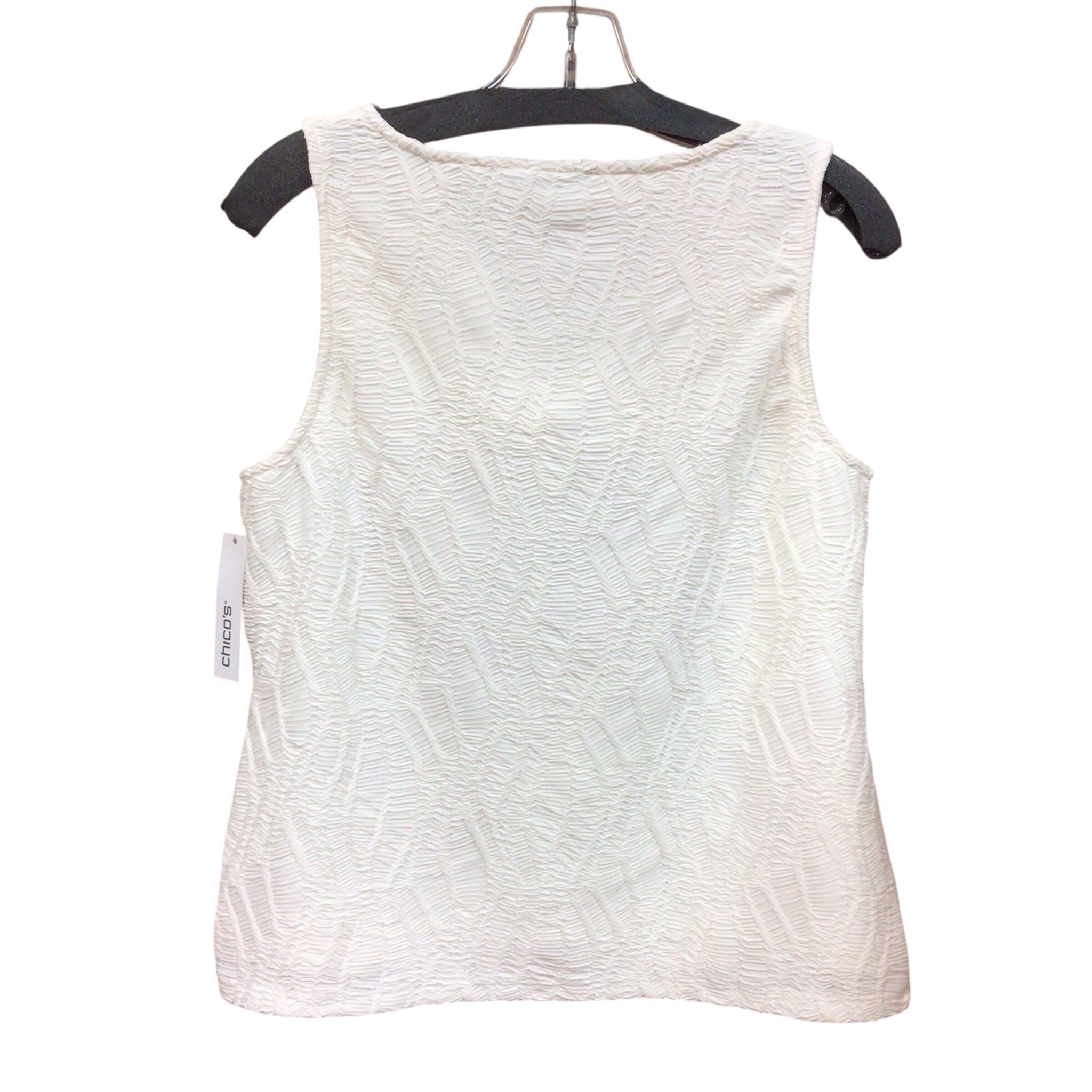 Chico's Cream Colored Textured Sleevless Top Size Medium NWT