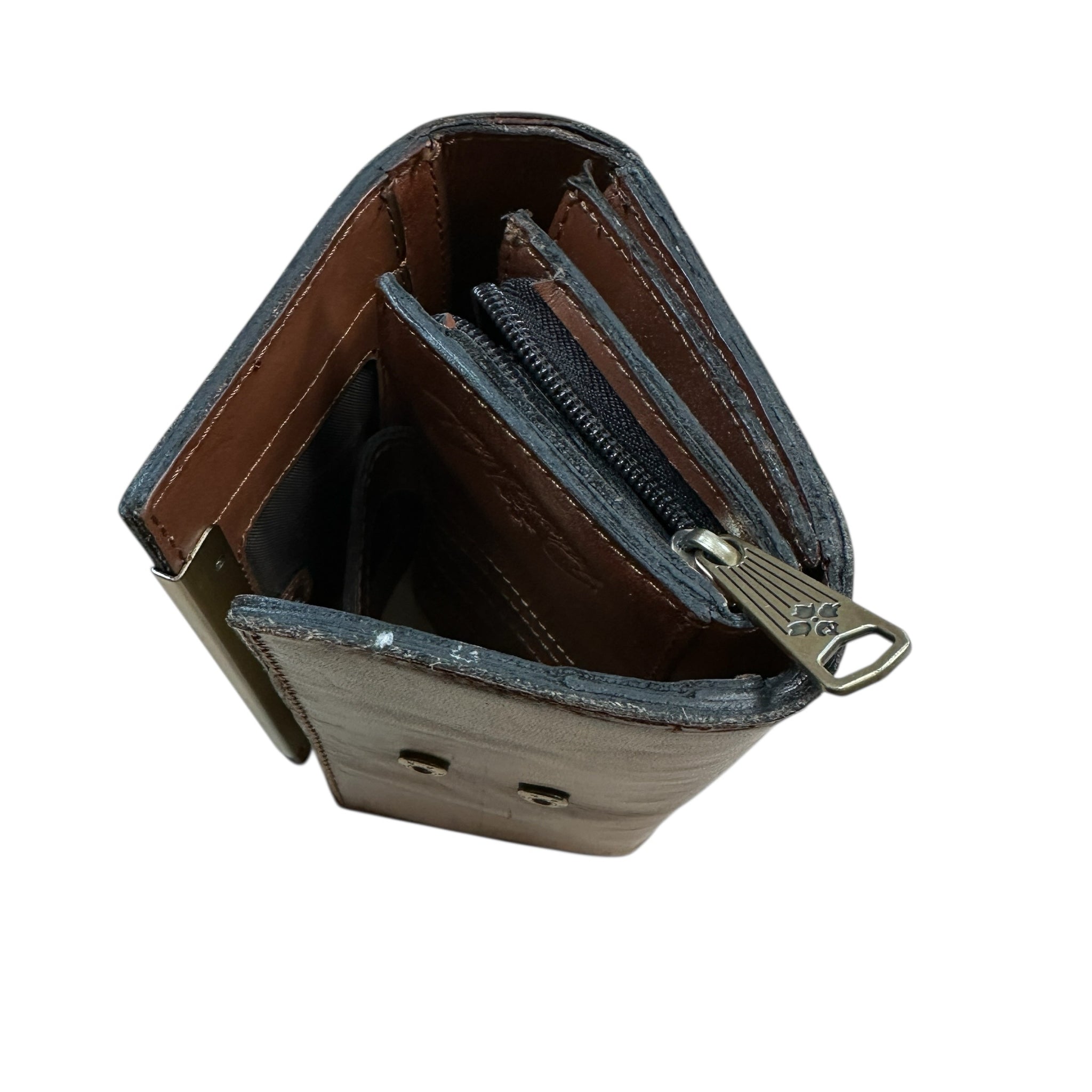 Patricia Nash Oliveri Map Brown Leather Wallet