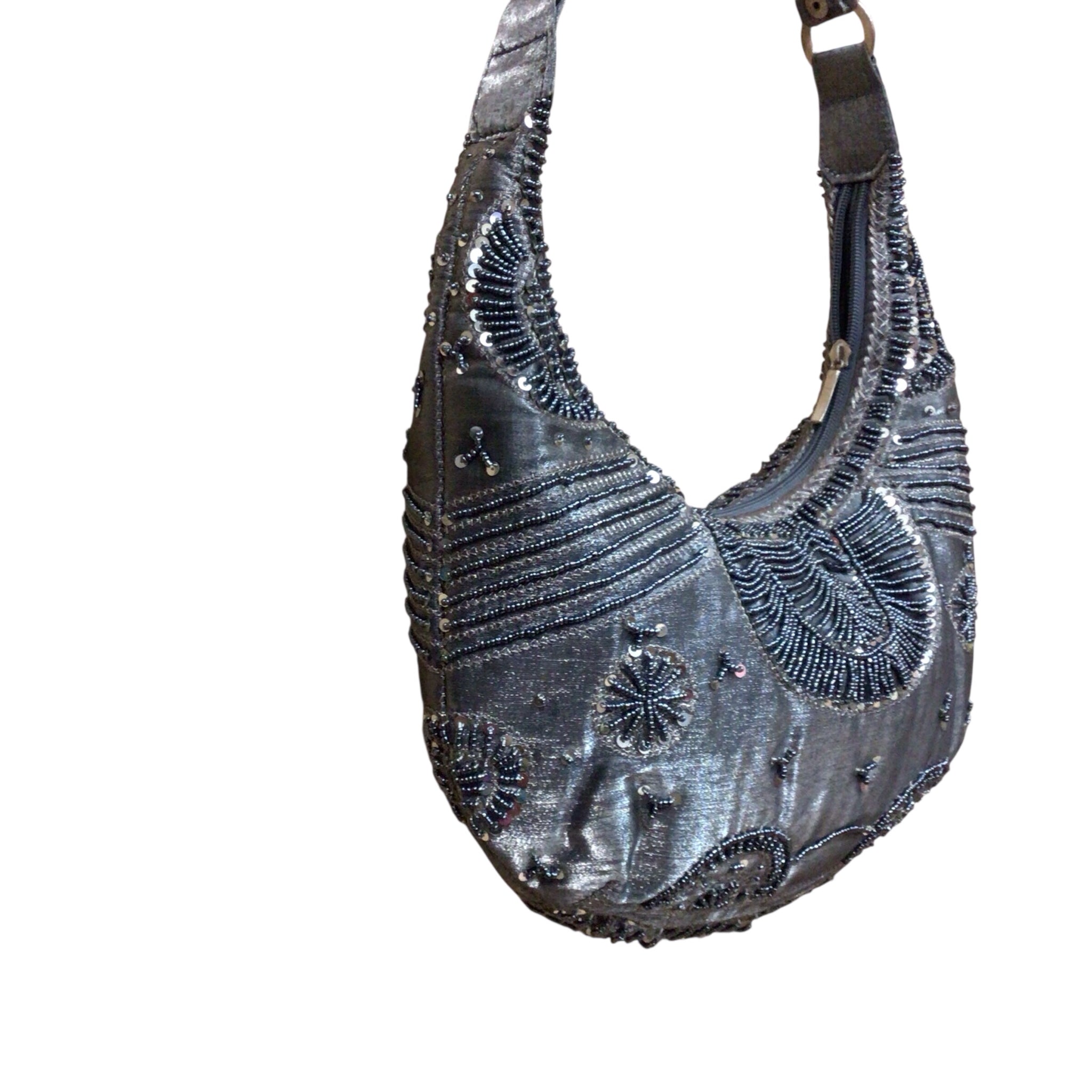 Fashion Pewter Sequin Shoulder Bag