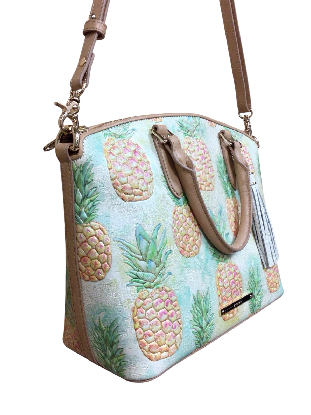 Brahmin "Duxbury Multi Pompano" Leather Satchel Shoulder Bag