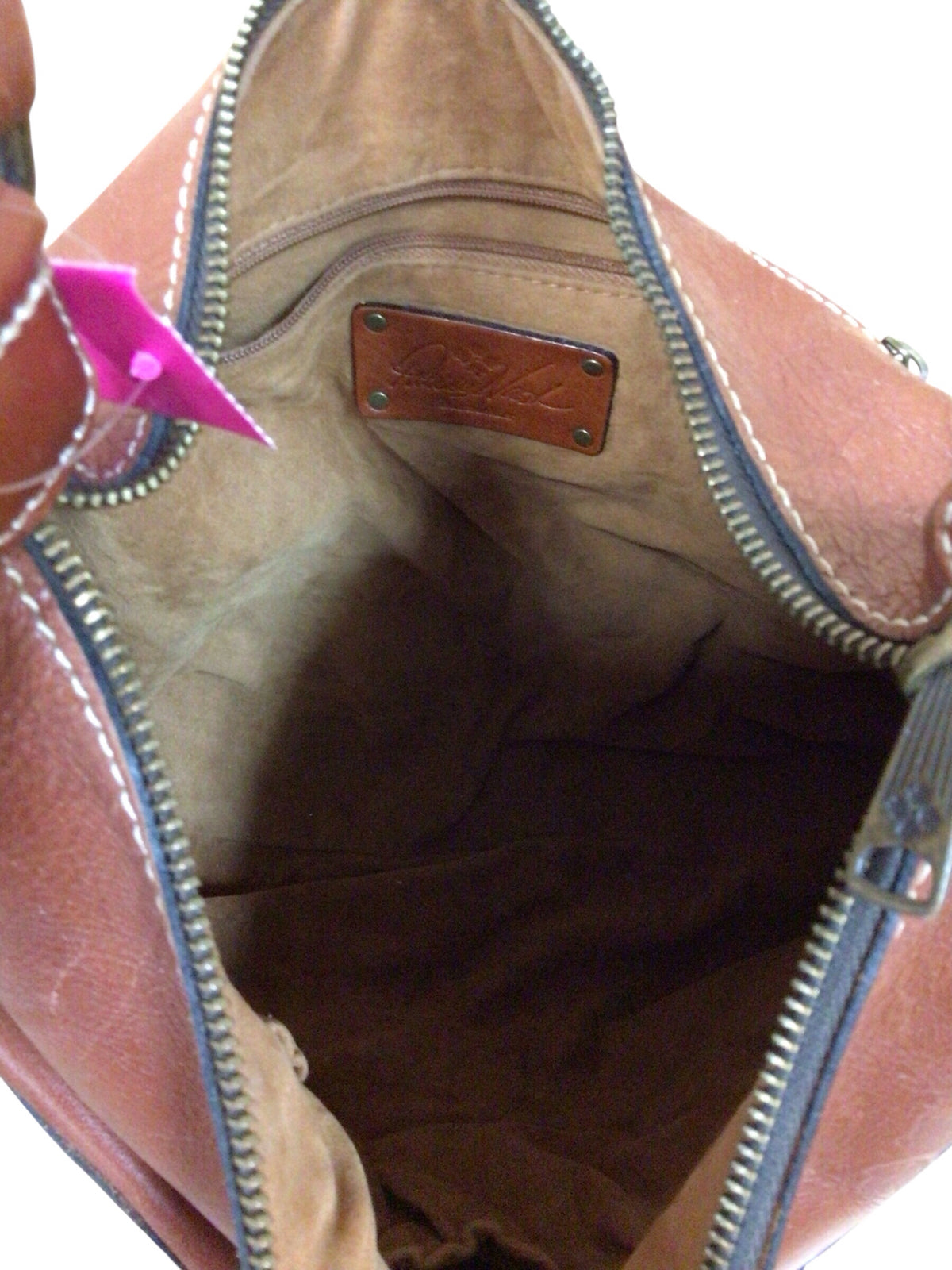 Patricia Nash Large Brown Italian Distressed Leather Crossbody Bag