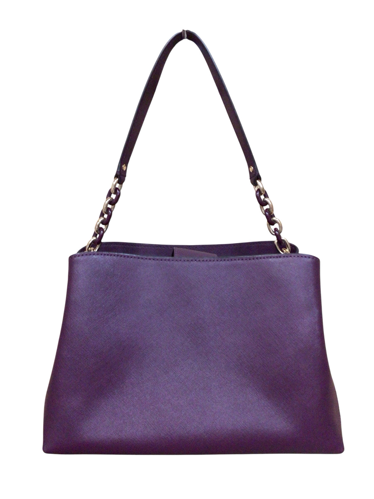 Michael Kors "Sofia Portia" Large East West Plum Leather Satchel Crossbody Bag