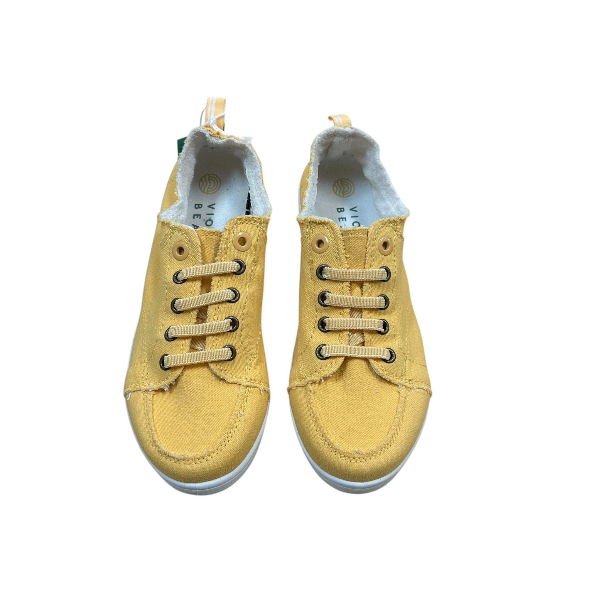 Vionic "Pismo" Yellow Beach Canvas Washable Sneakers Size 7