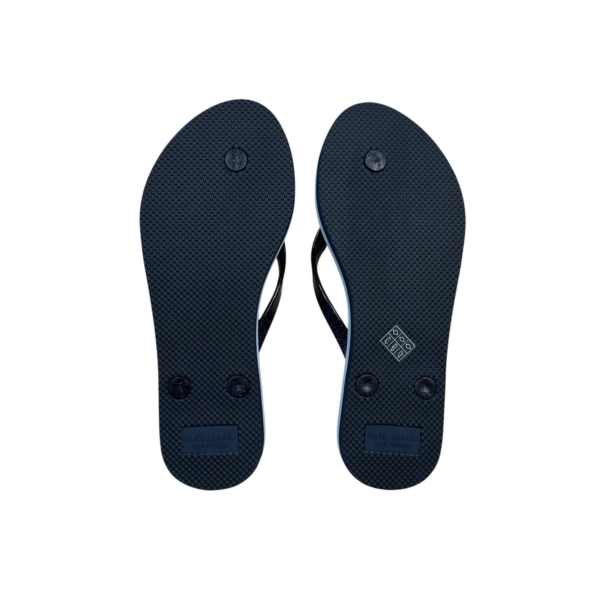 Kate Spade Blue Glitter Jelly Flip Flop Thong Sandals Size 7