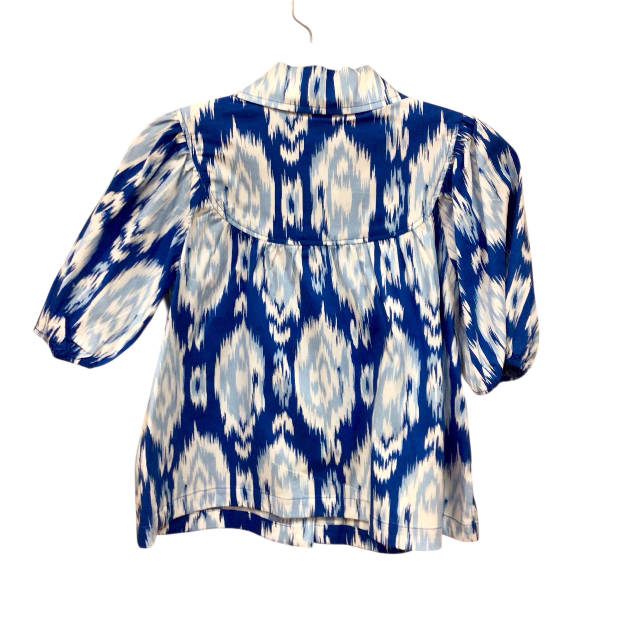 Crown & Ivy Blue & White Short Sleeve Top Size Petite Small NWT