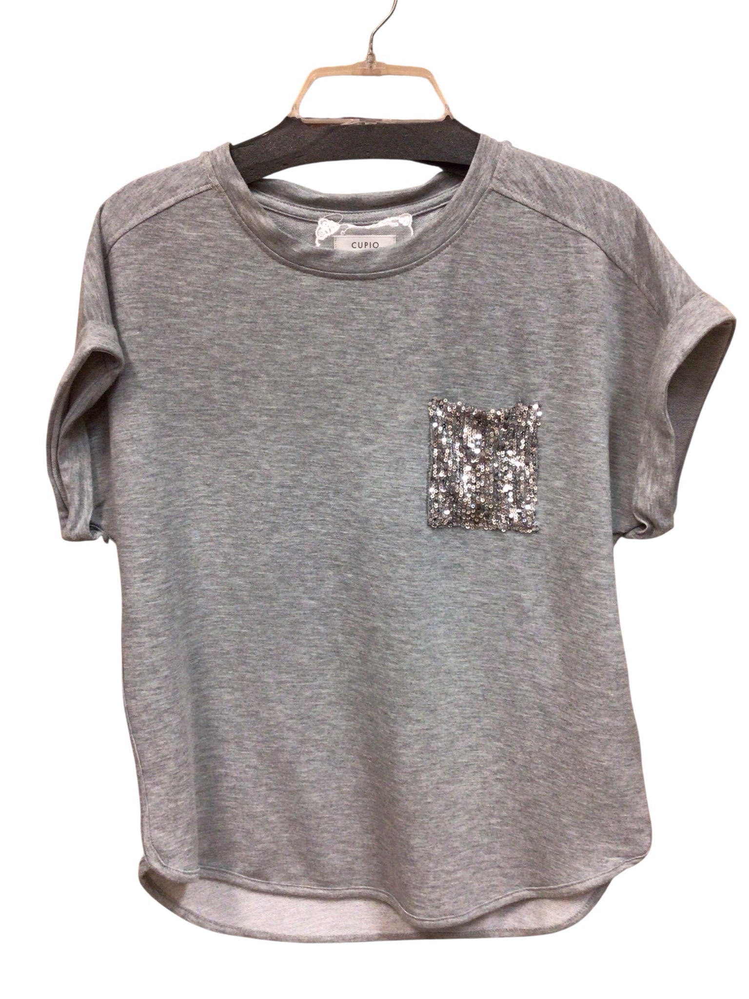 Cupio Gray Short Sleeve Top Size Medium