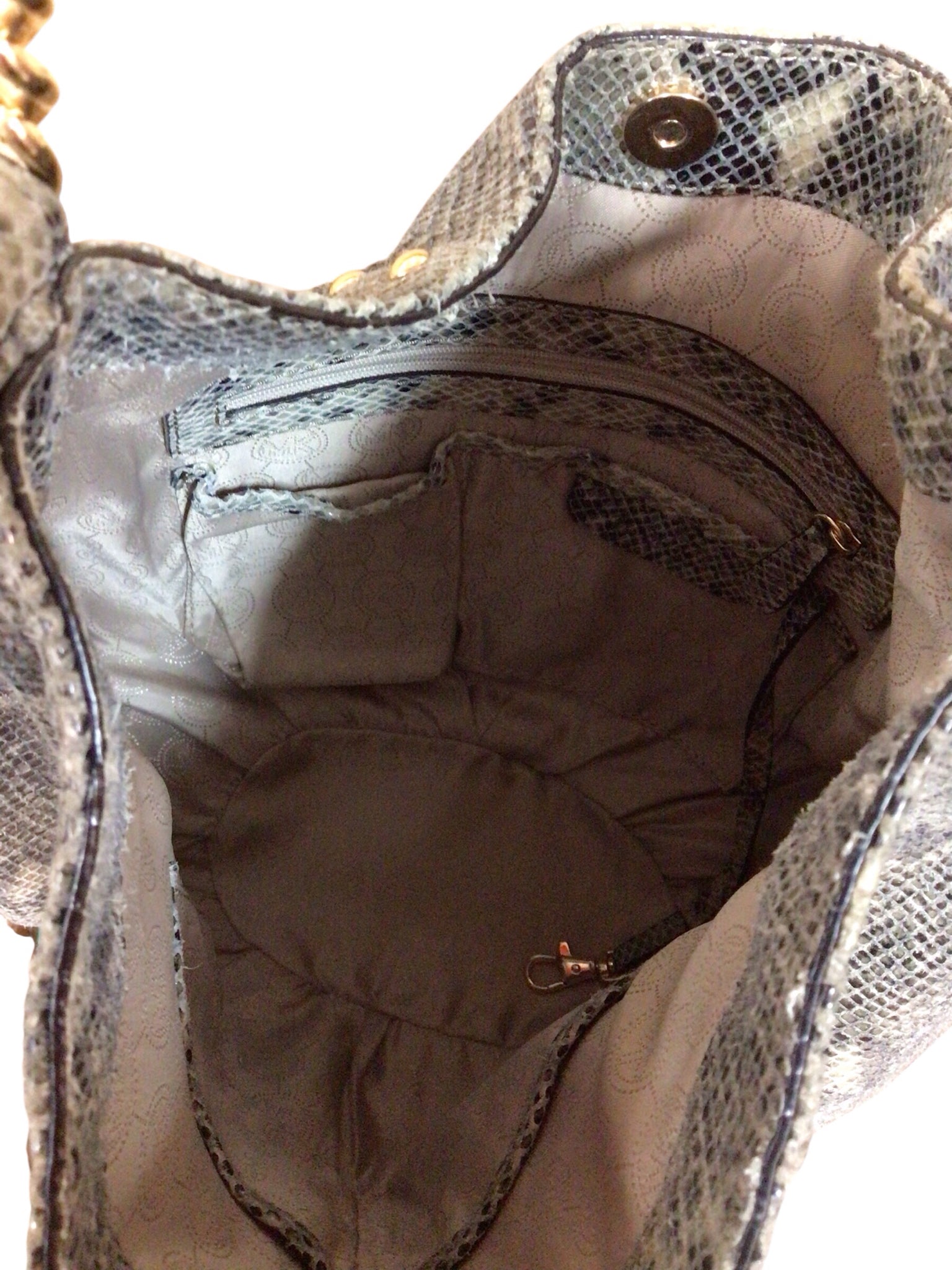 Michael Kors Snake Print Gray Shoulder Bag