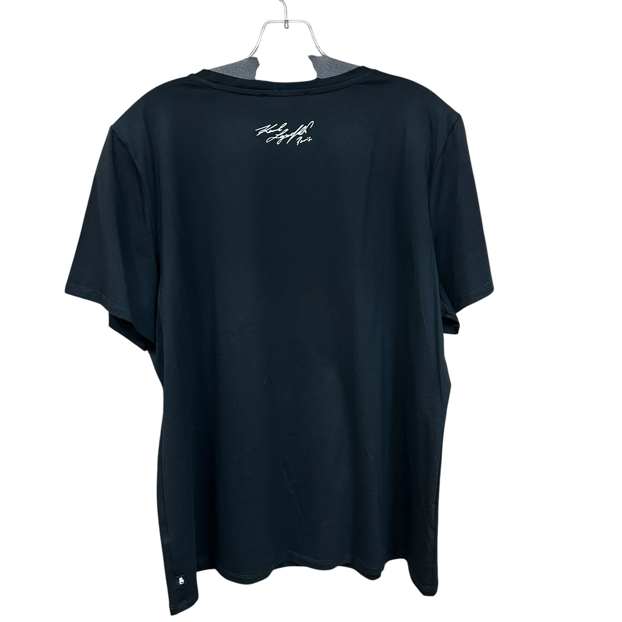 Karl Lagerfeld Bonjour Black Short Sleeve Top Size XL