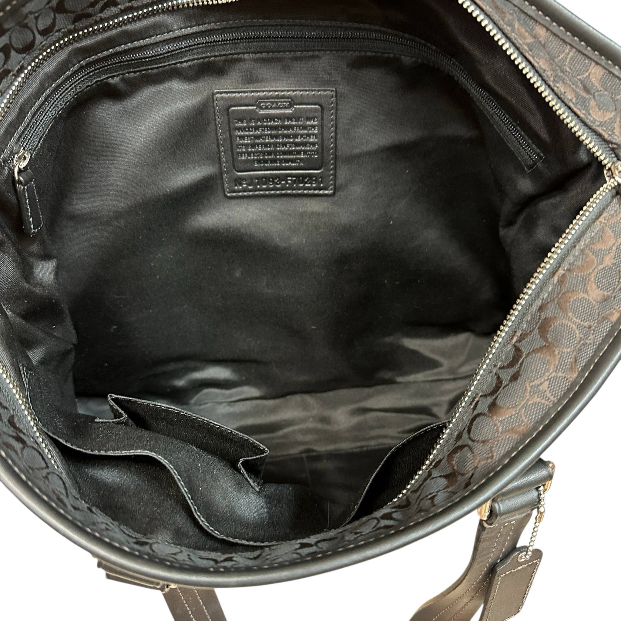 Coach Brown Signature 2-way Tote Bag F70291