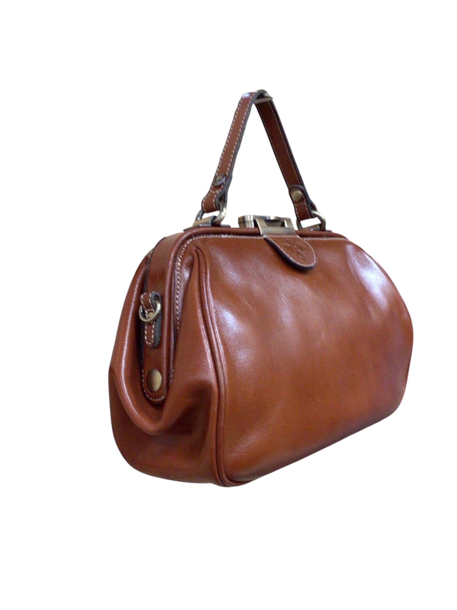 Patricia Nash "Gracchi" Brown Leather Satchel Crossbody Bag
