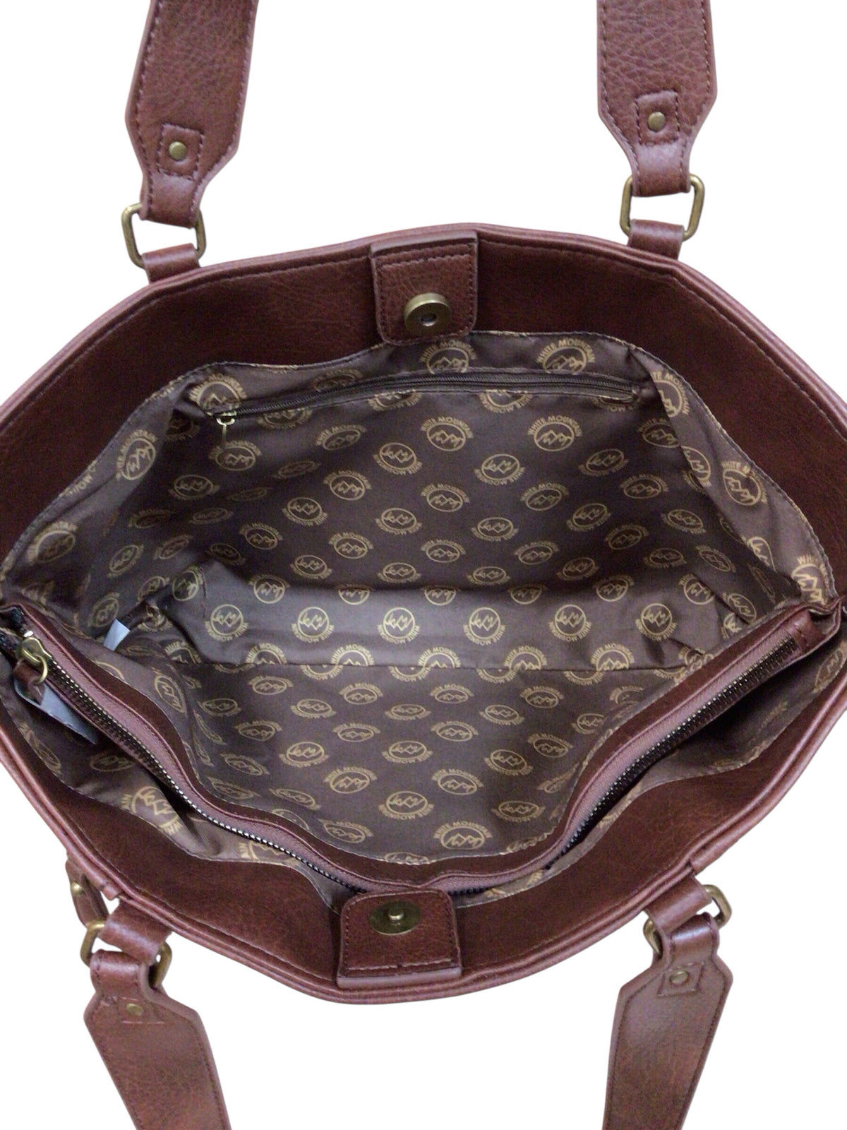 White Mountain Brown Faux Leather Tote Shoulder Bag