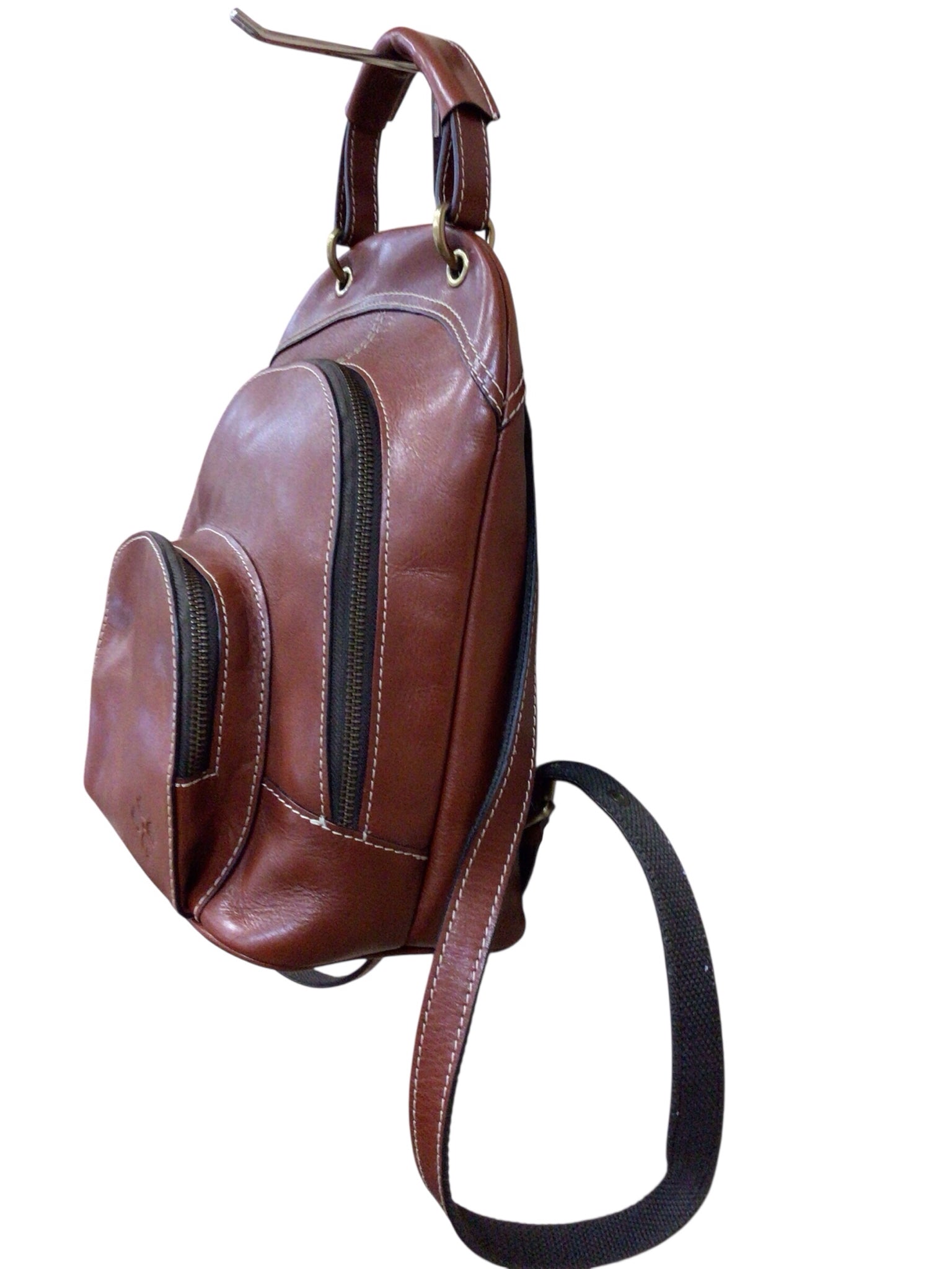 Patricia Nash "Alencon" Small Brown Leather Backpack
