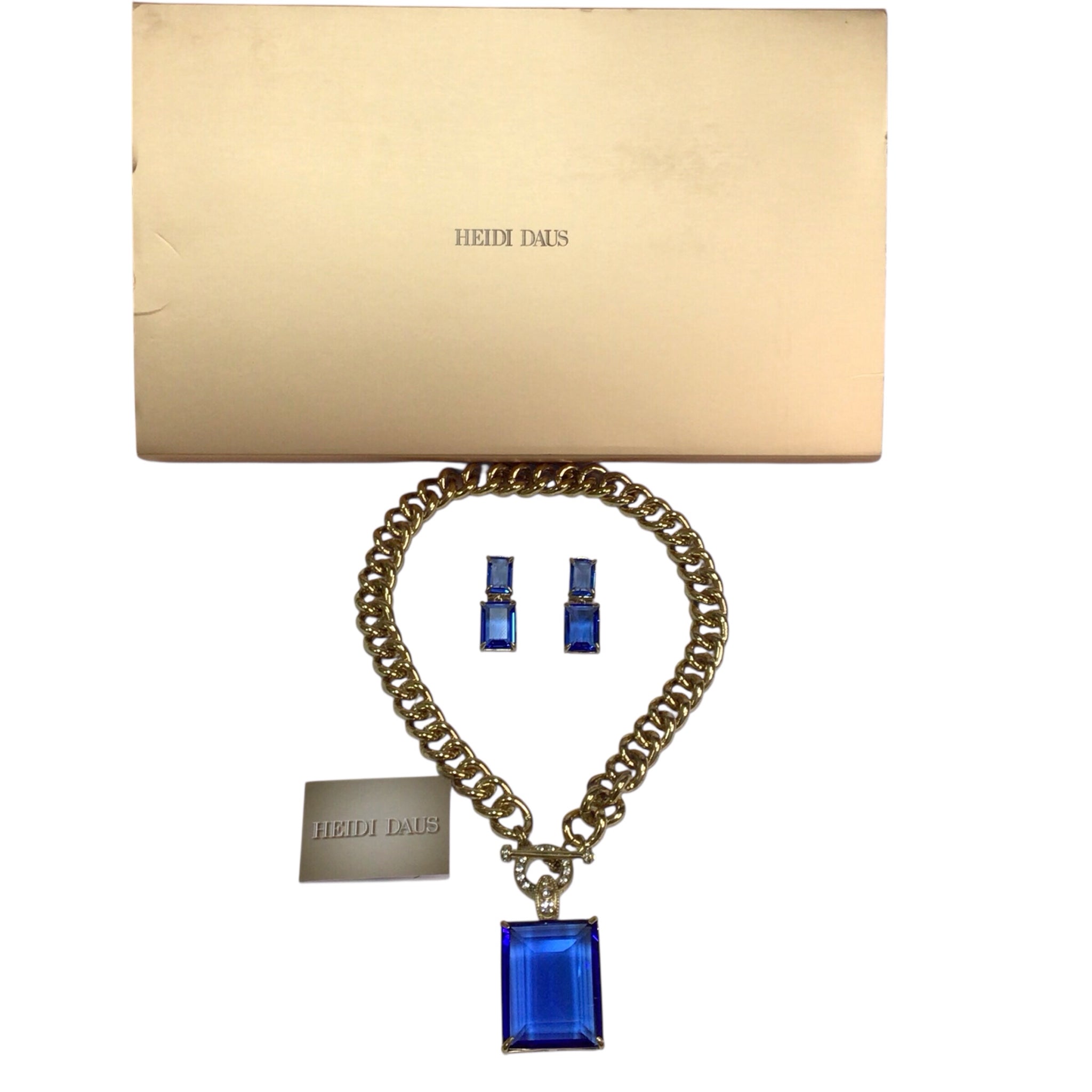 Heidi Daus Hot Rocks Chain Crystal Toggle Enhancer Necklace & Earrings Set