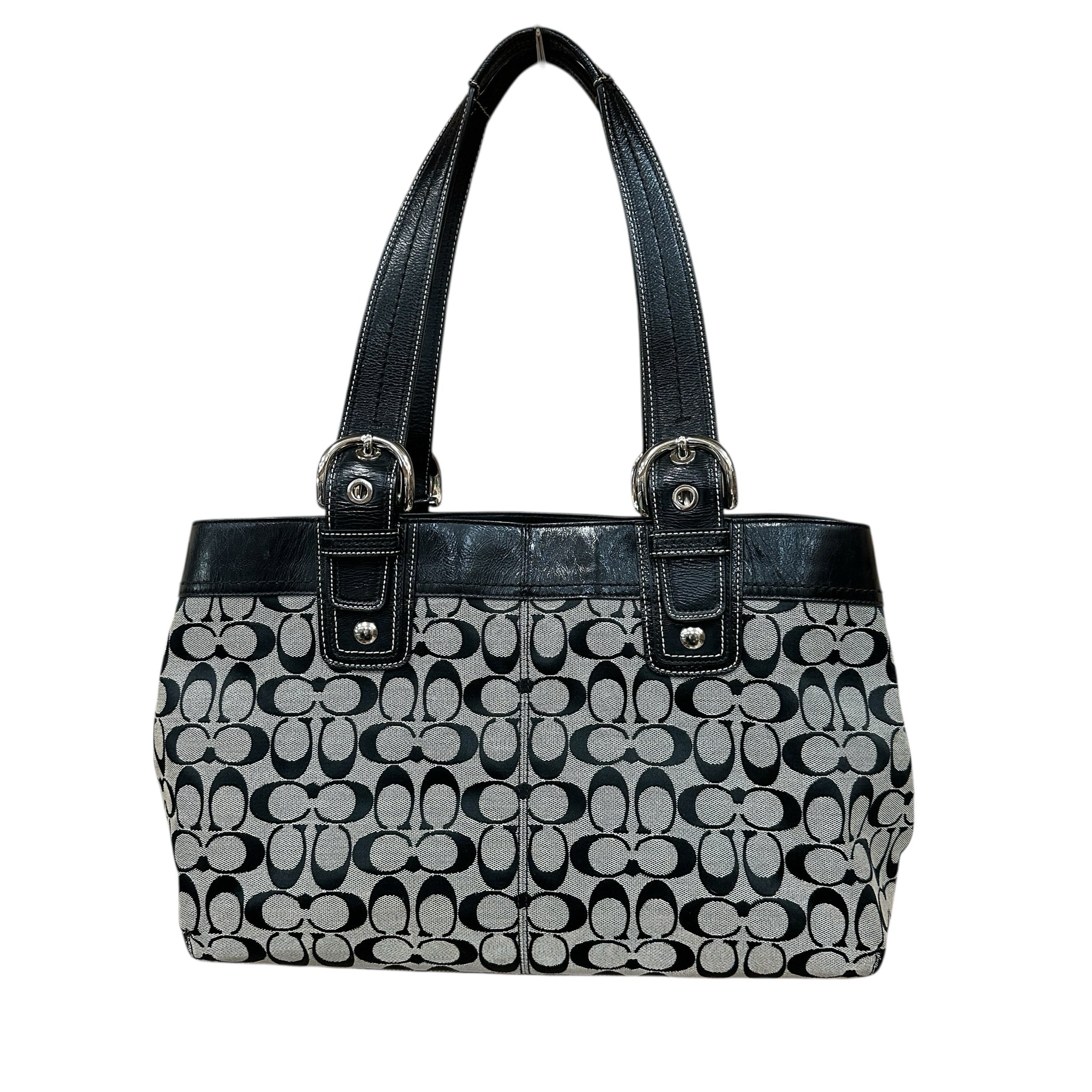 Coach 13743 Signature Canvas Black & Gray Shoulder Bag