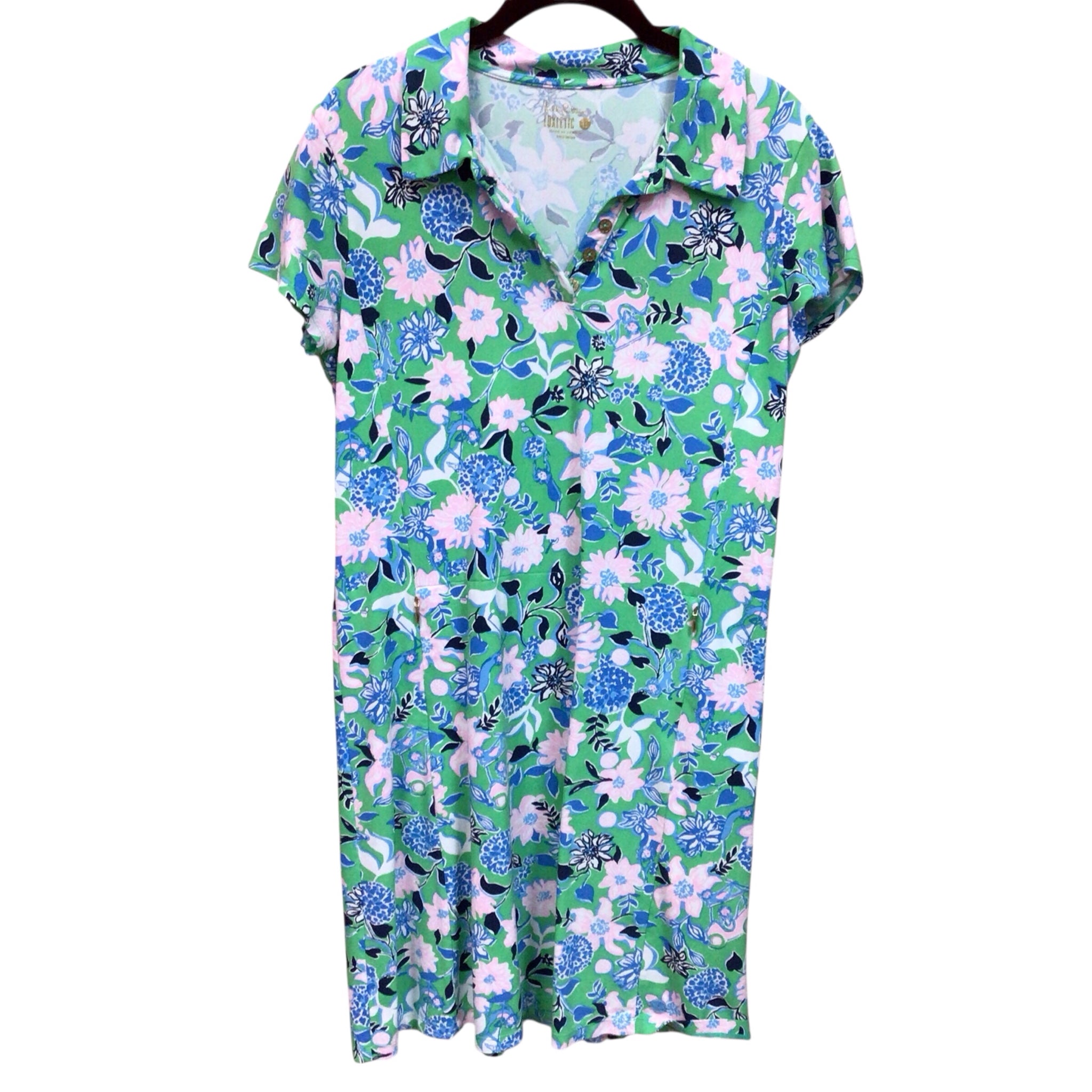 Lilly Pulitzer "Frida" Luxletic Scallop Polo Dress Size Large