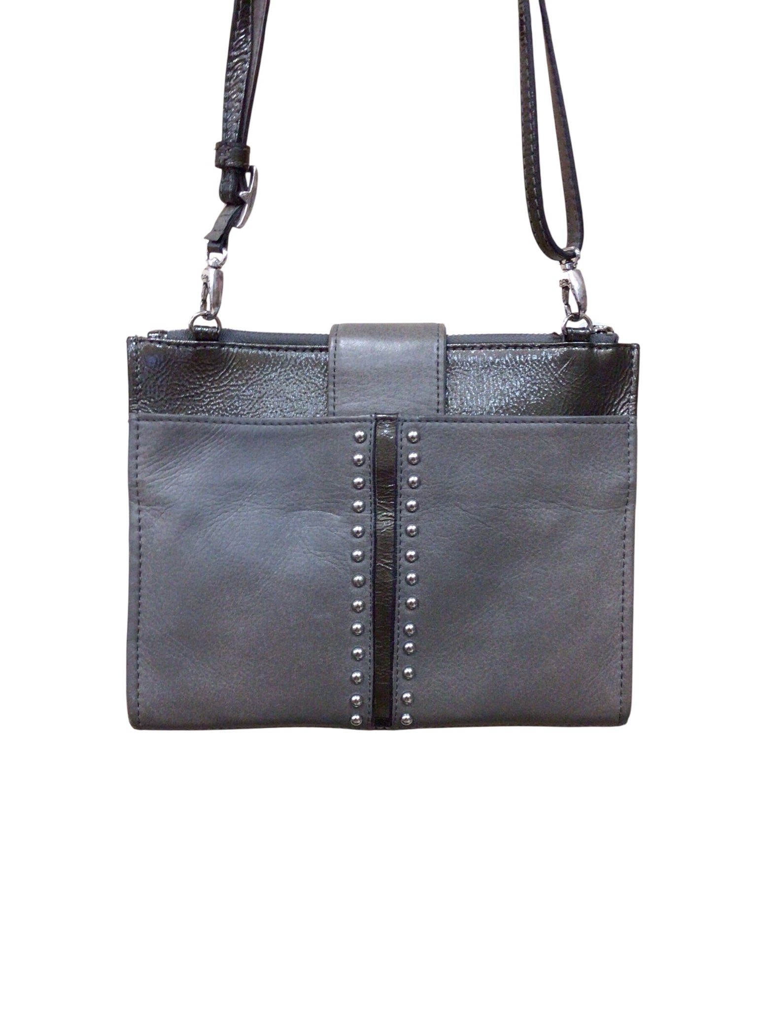Brighton "Pretty Tough City Organizer" Gray Leather Crossbody Bag