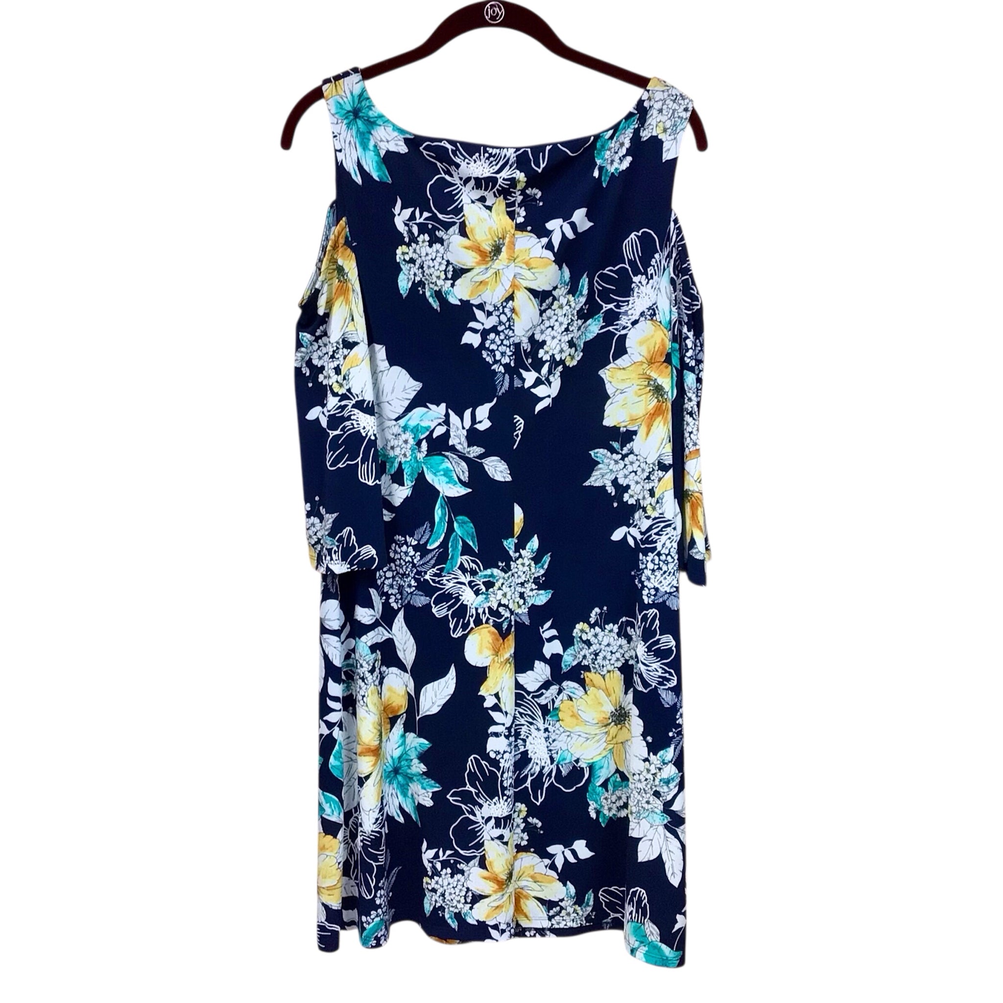Connected Apparell Navy Floral Dress Size 8