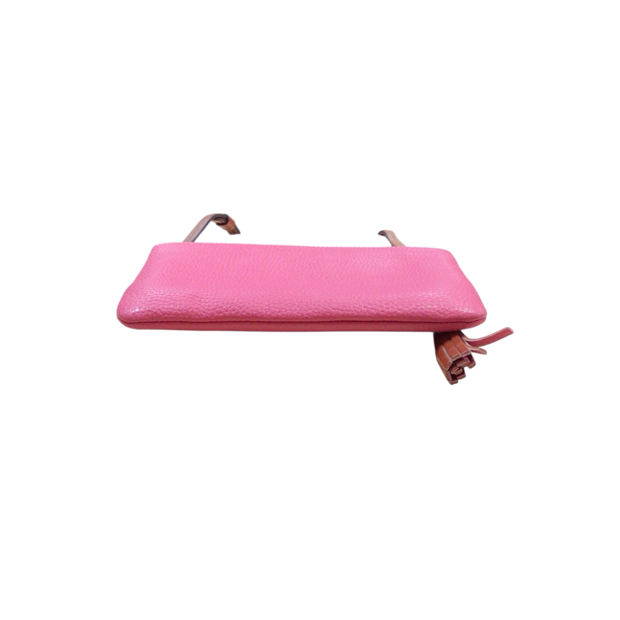 Dooney & Bourke Pink Pebbled Leather Foldover Crossbody Bag