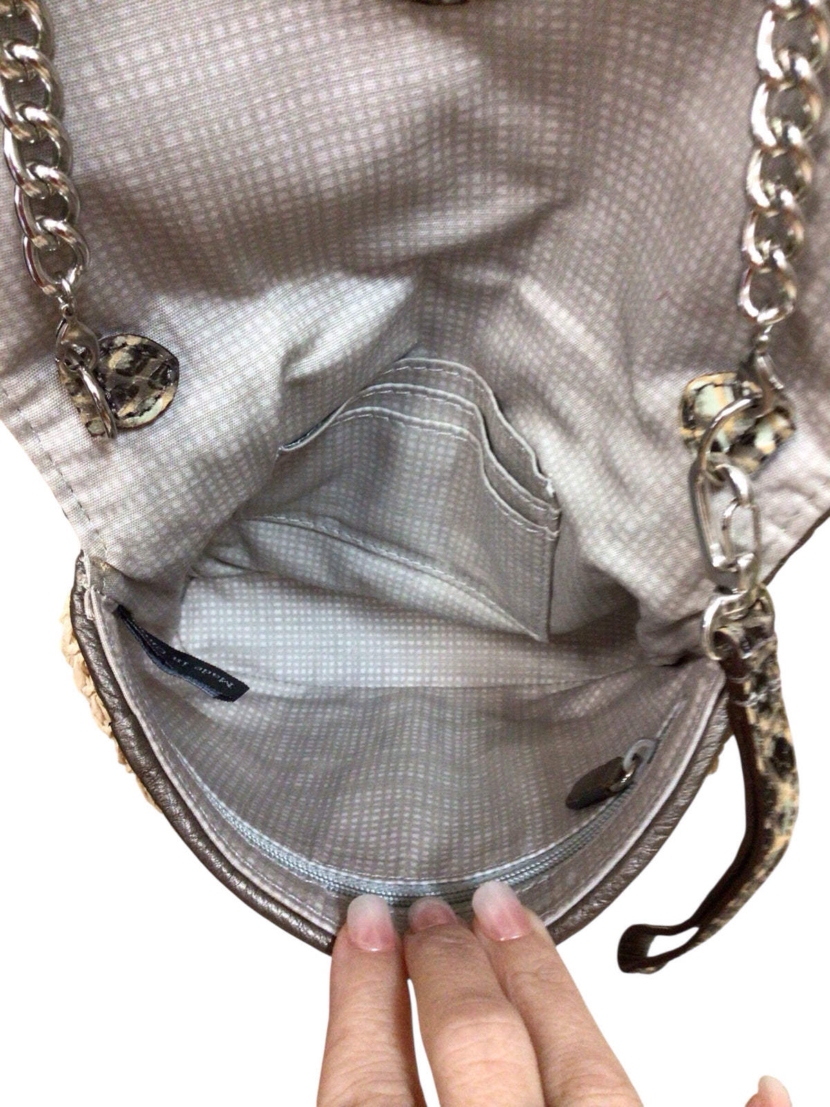 Brighton Mini Straw & Leather Wristlet Crossbody Bag