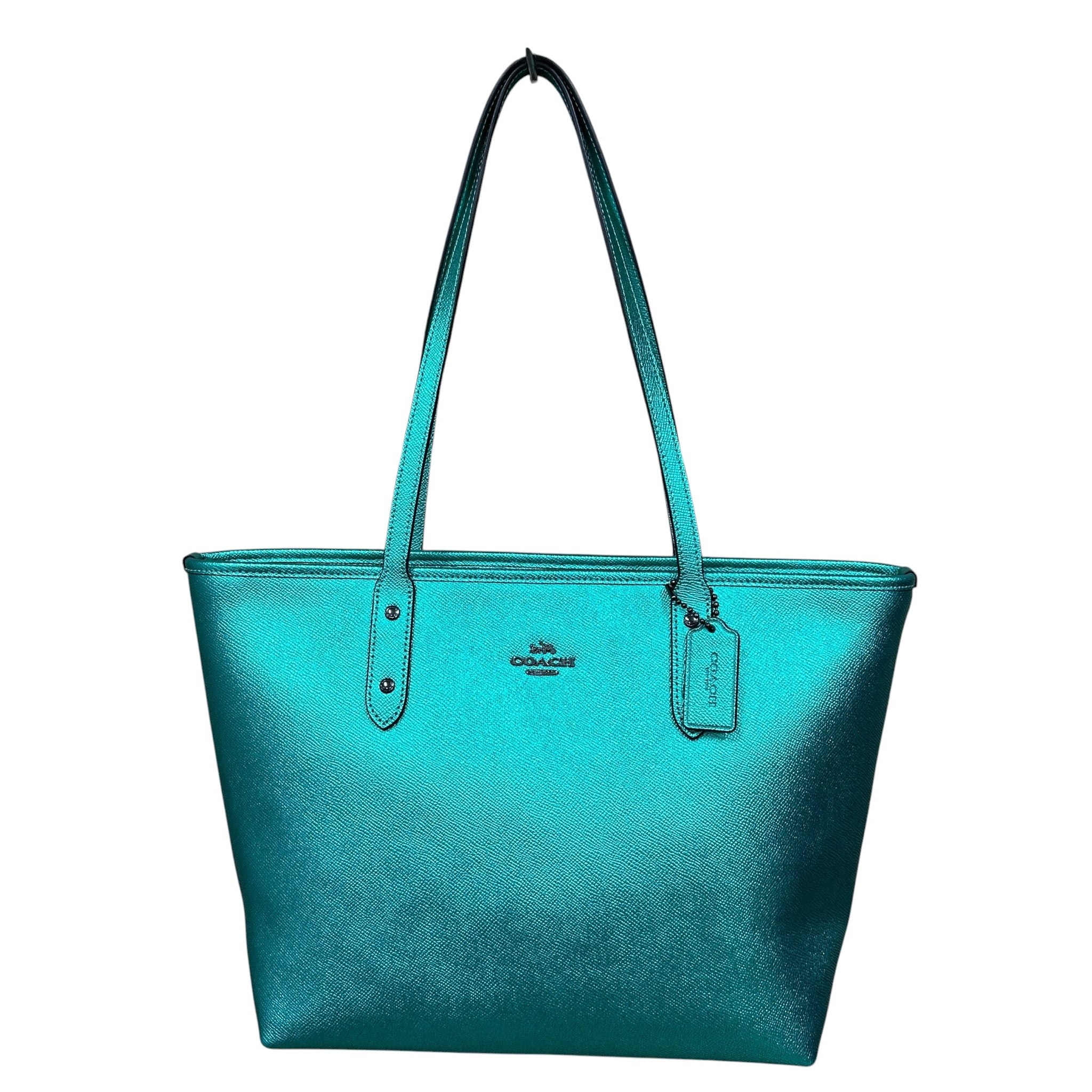 Coach 16224 Metallic Sea Green City Tote Bag