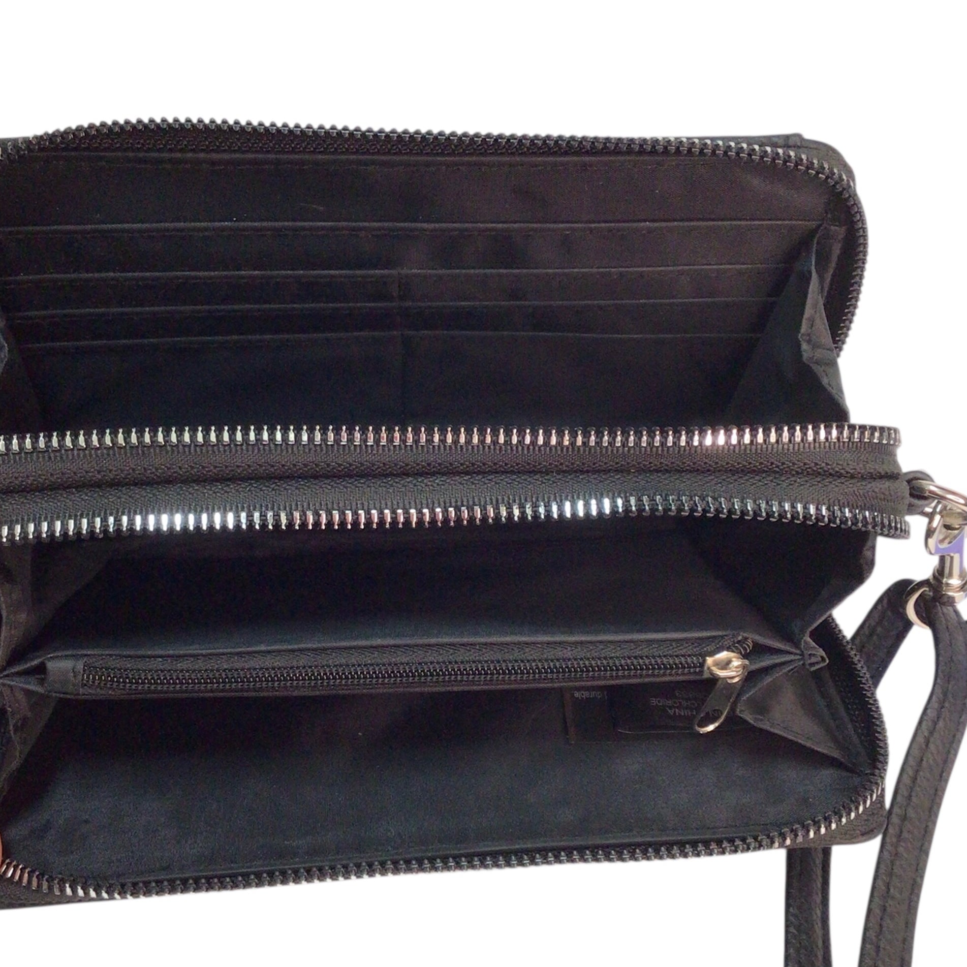 Kenneth Cole Reaction Small Black Polyvinyl Crossbody Wallet Bag