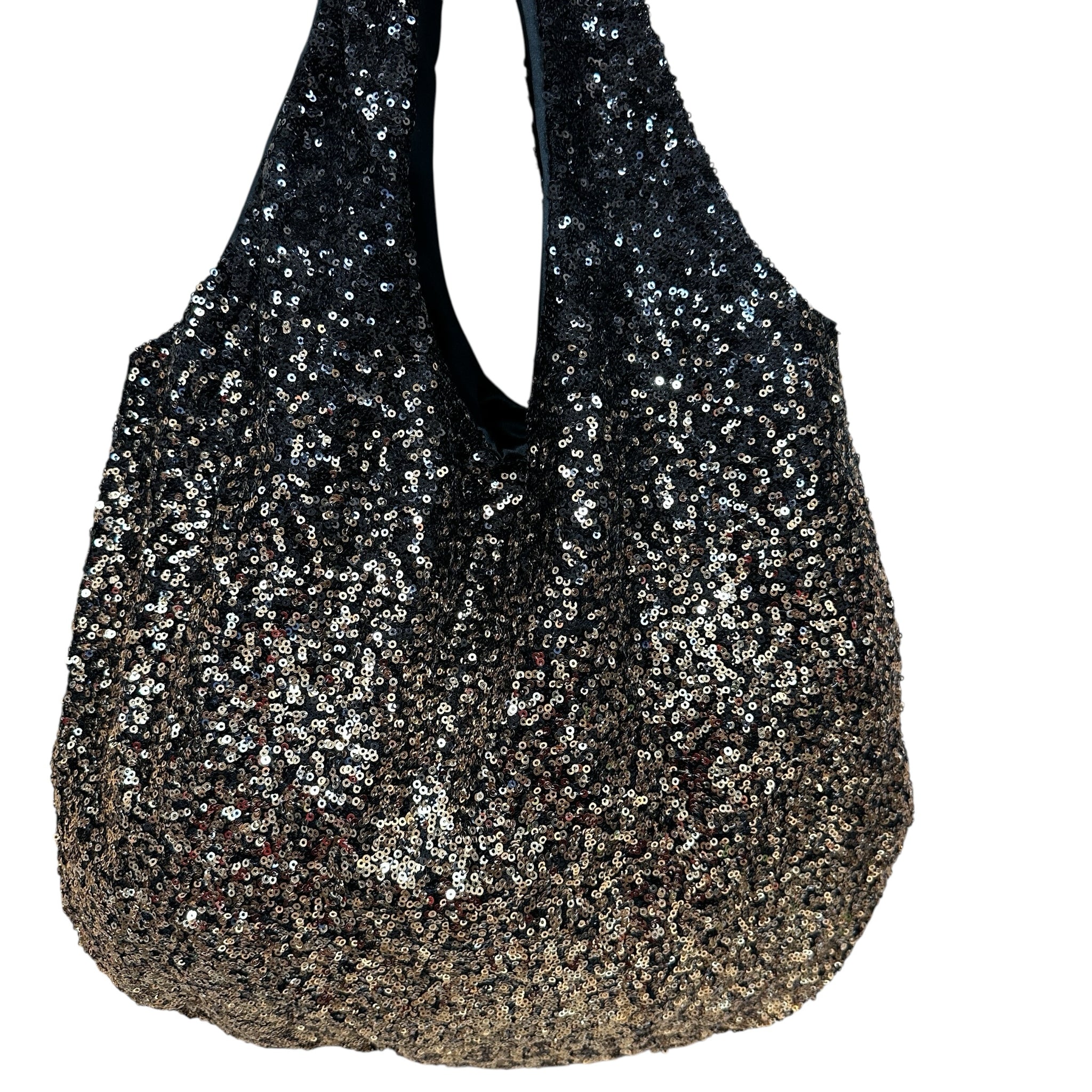 Fashion Black & Gold Sequined Shoulder Bag