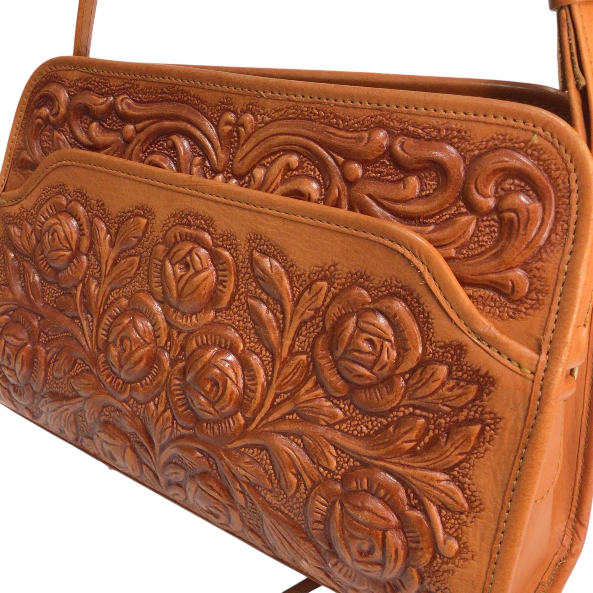 Mont-Abur Vintage Mexican Hand Tooled Leather Handbag