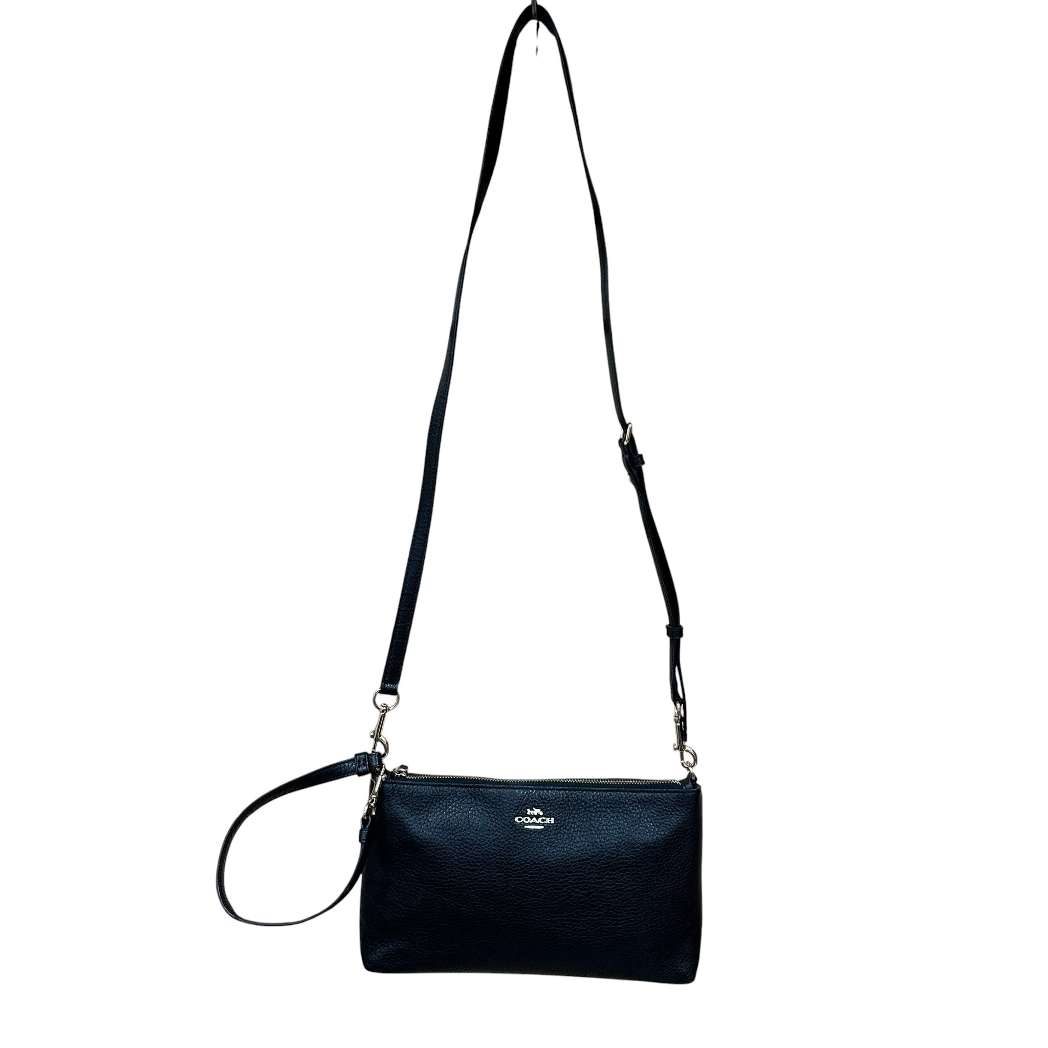 Coach Pebbled Leather Black Crossbody Bag