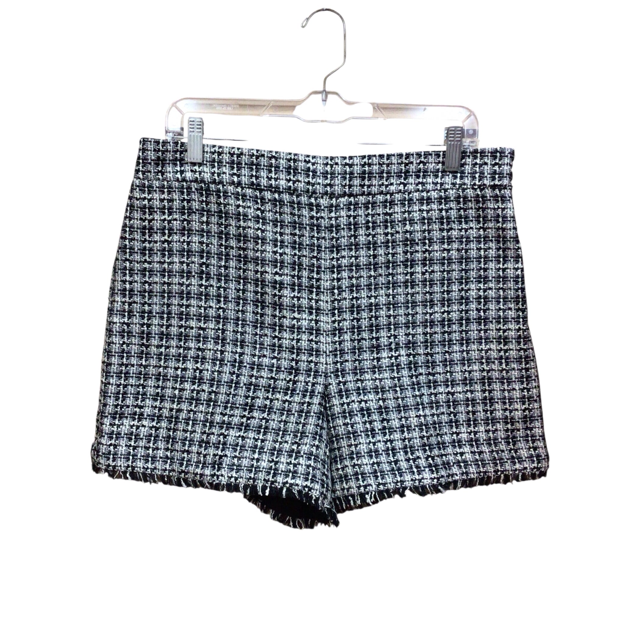 Ann Taylor Black & White Plaid Dress Shorts Size 8 NWT